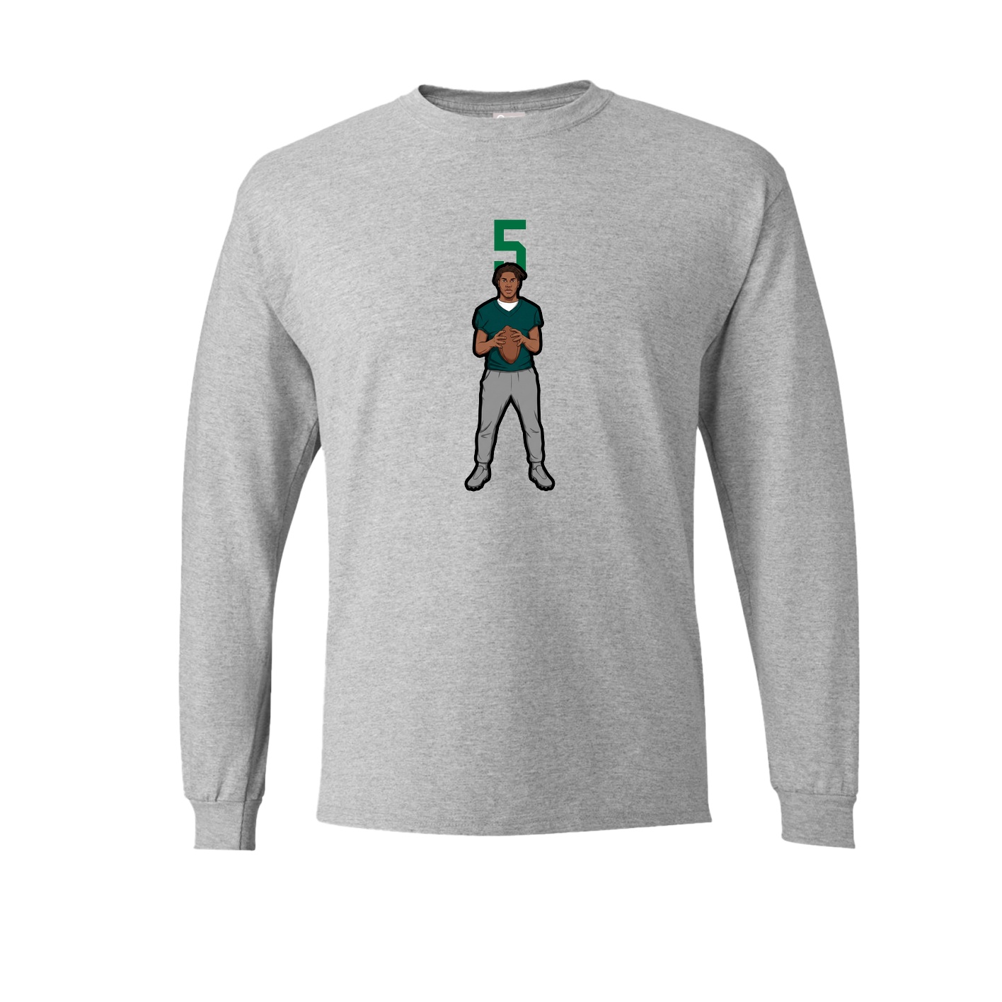 Long Sleeve Tee — Number Top in Grey