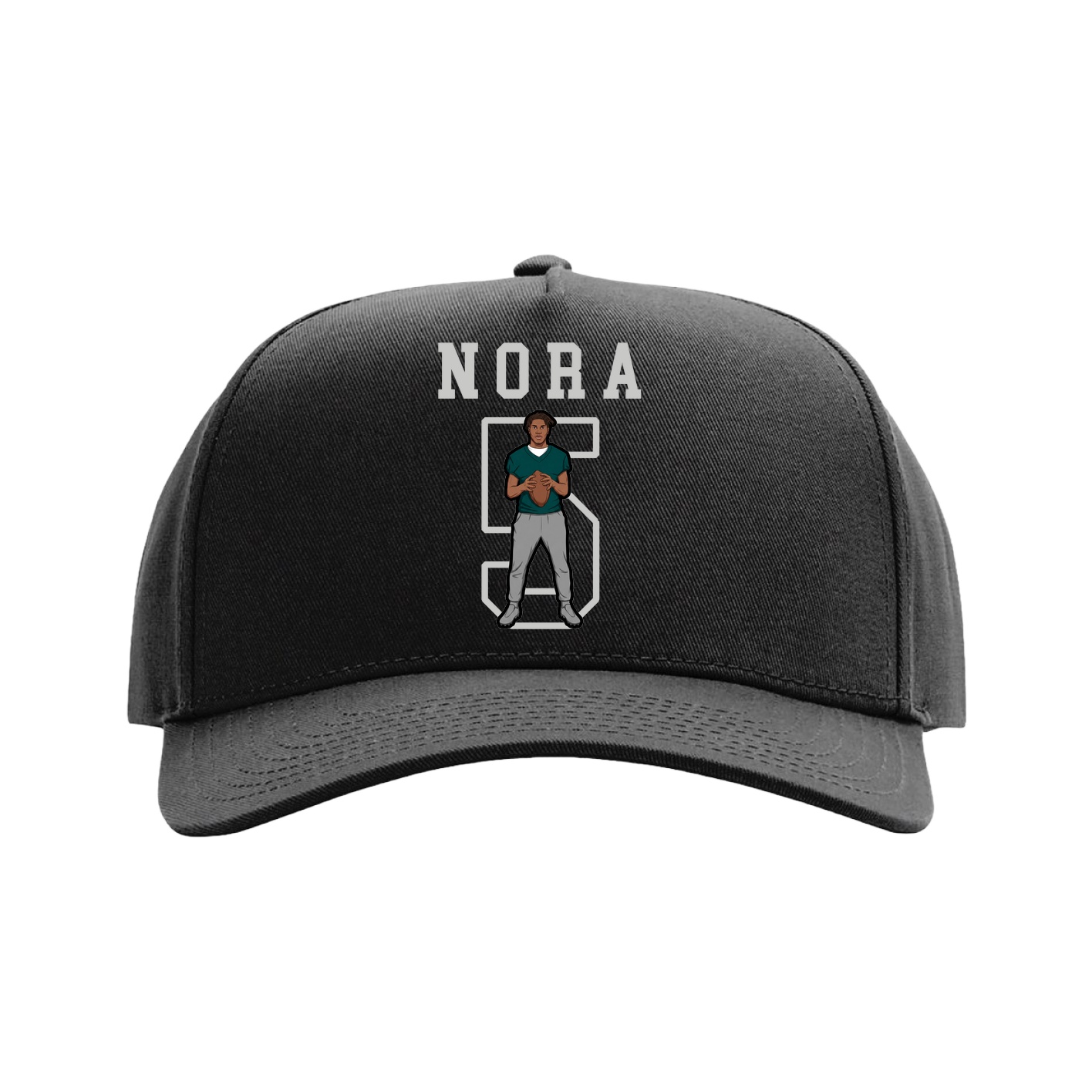 Full Fabric Five-Panel Champ Cap — Shirsey in Black