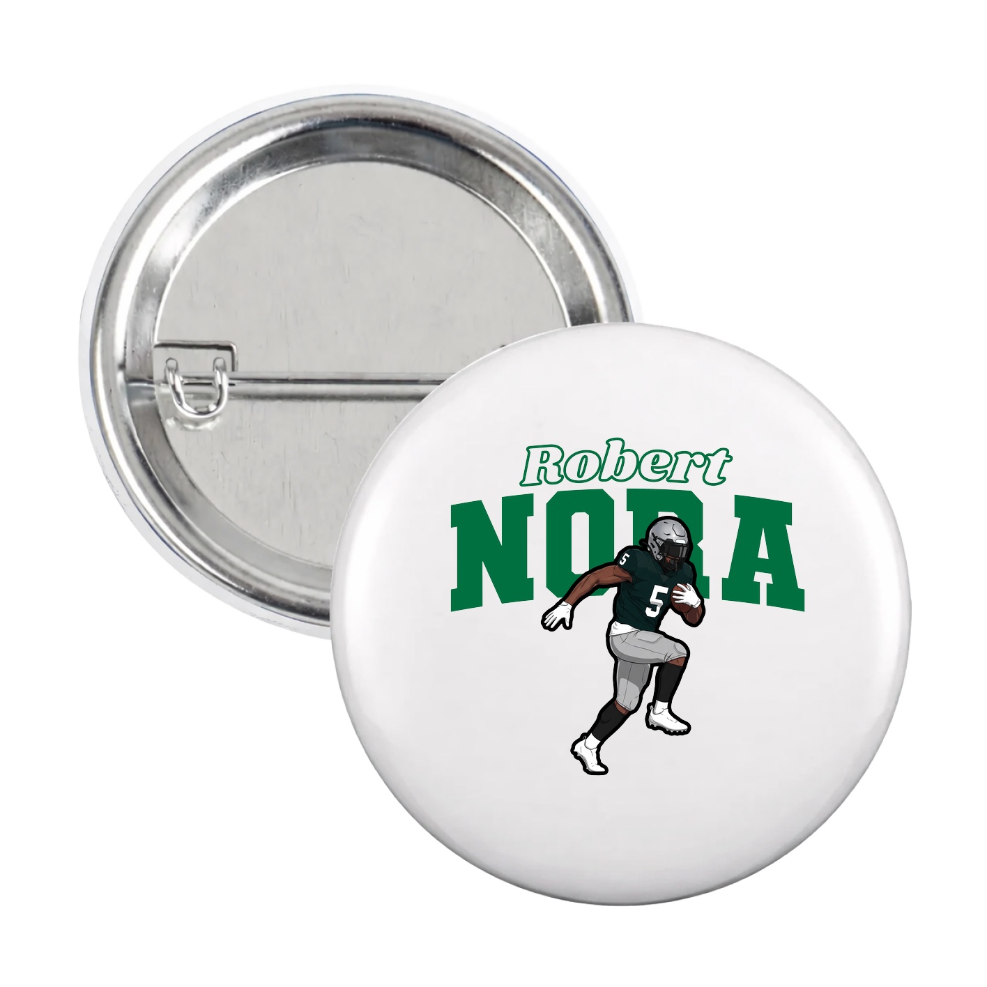 Game Day Button — Name Arch in White
