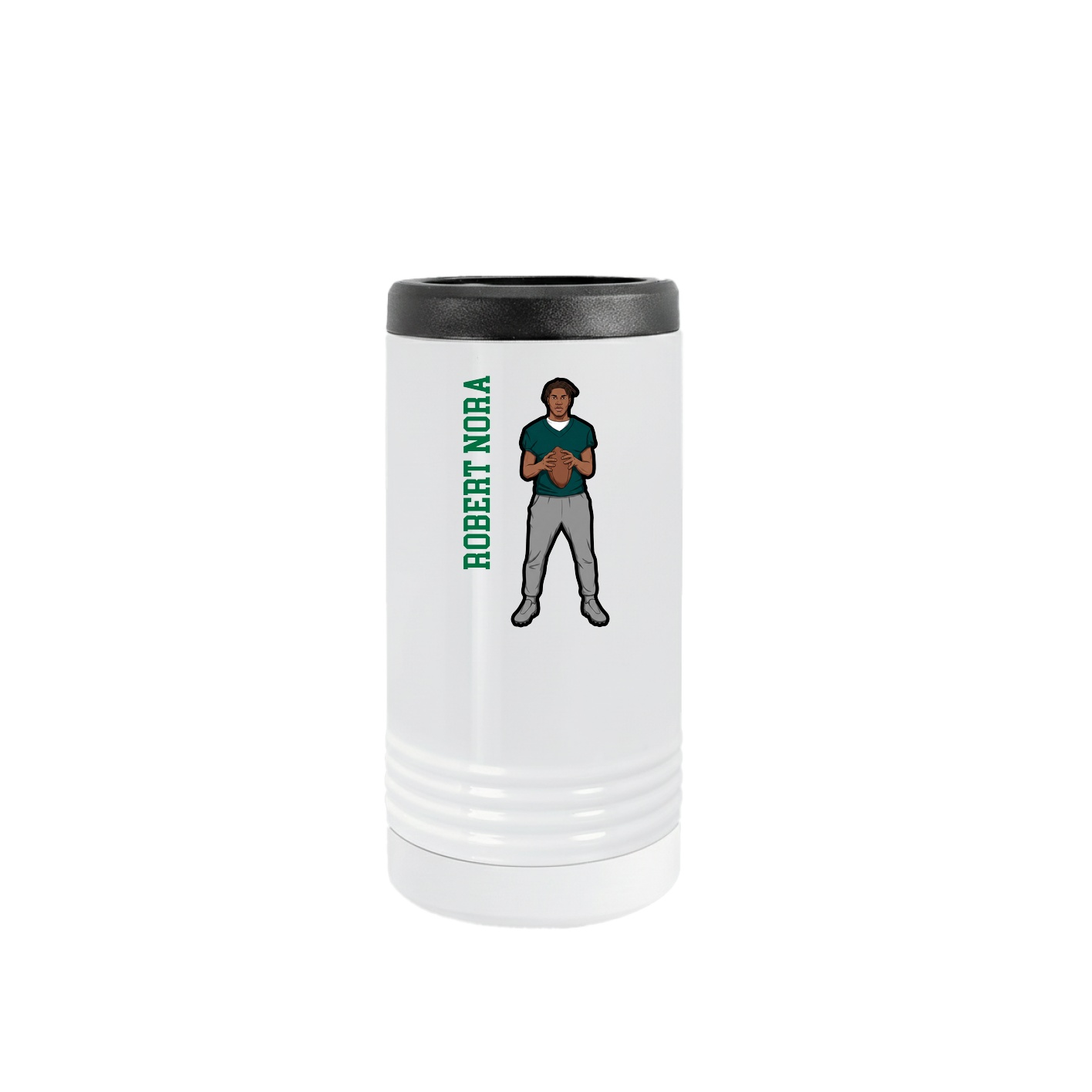 Slim Beverage Holder — Name Vertical in White