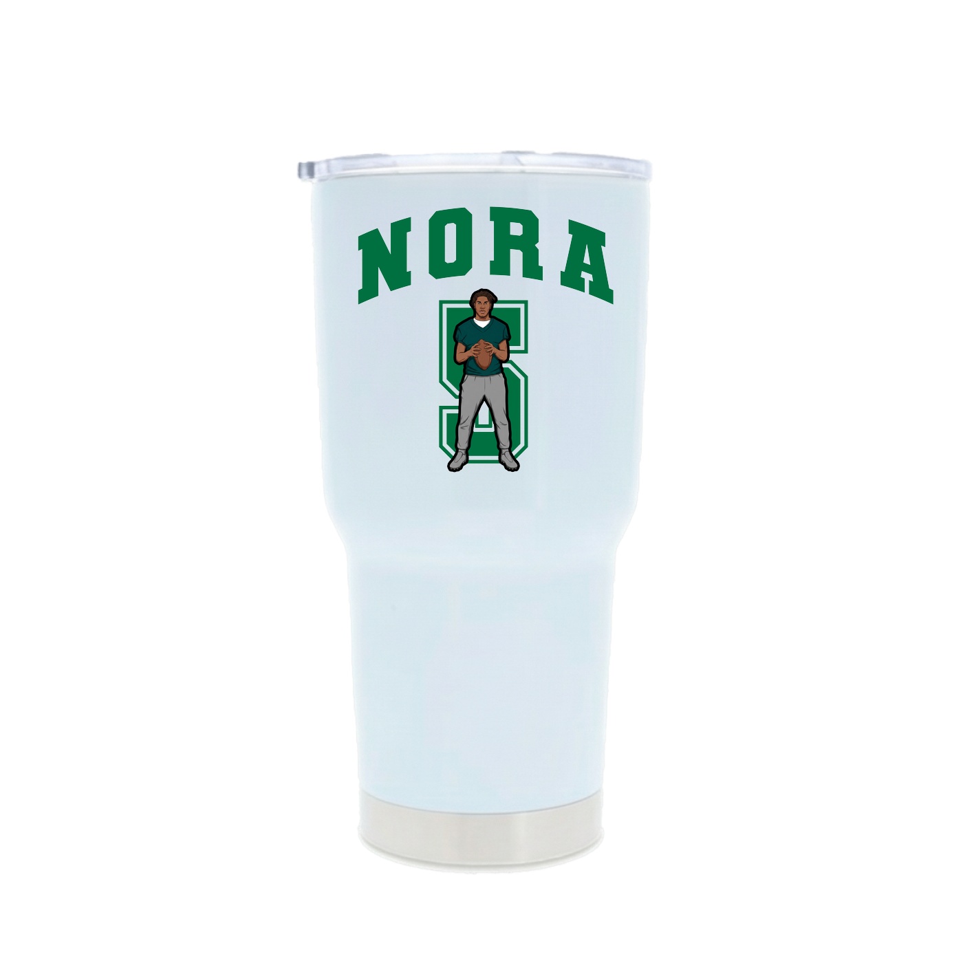 30oz Stainless Steel Tumbler — Number in White