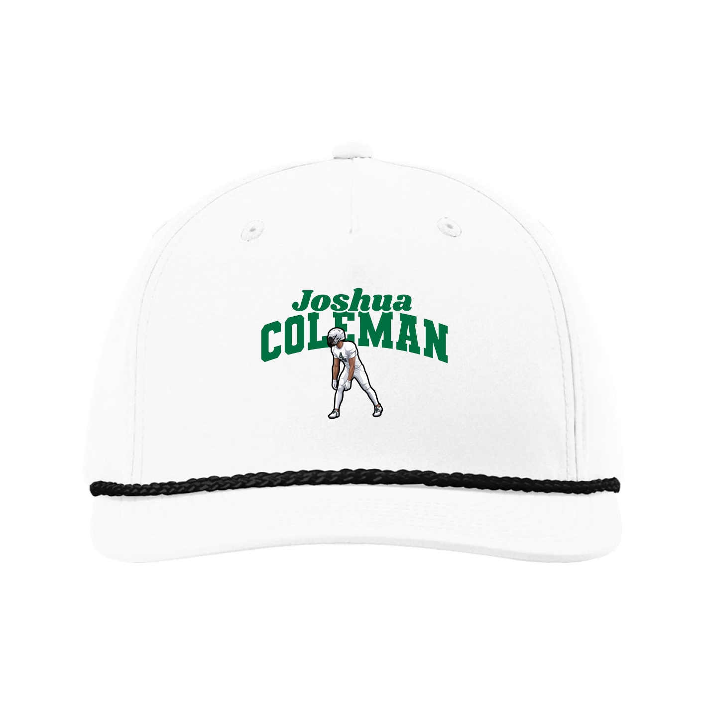 Five-Panel Classic Rope Cap — Signature Arch in White