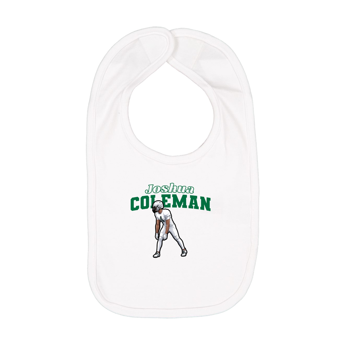 Infant Bib — Name Arch in White