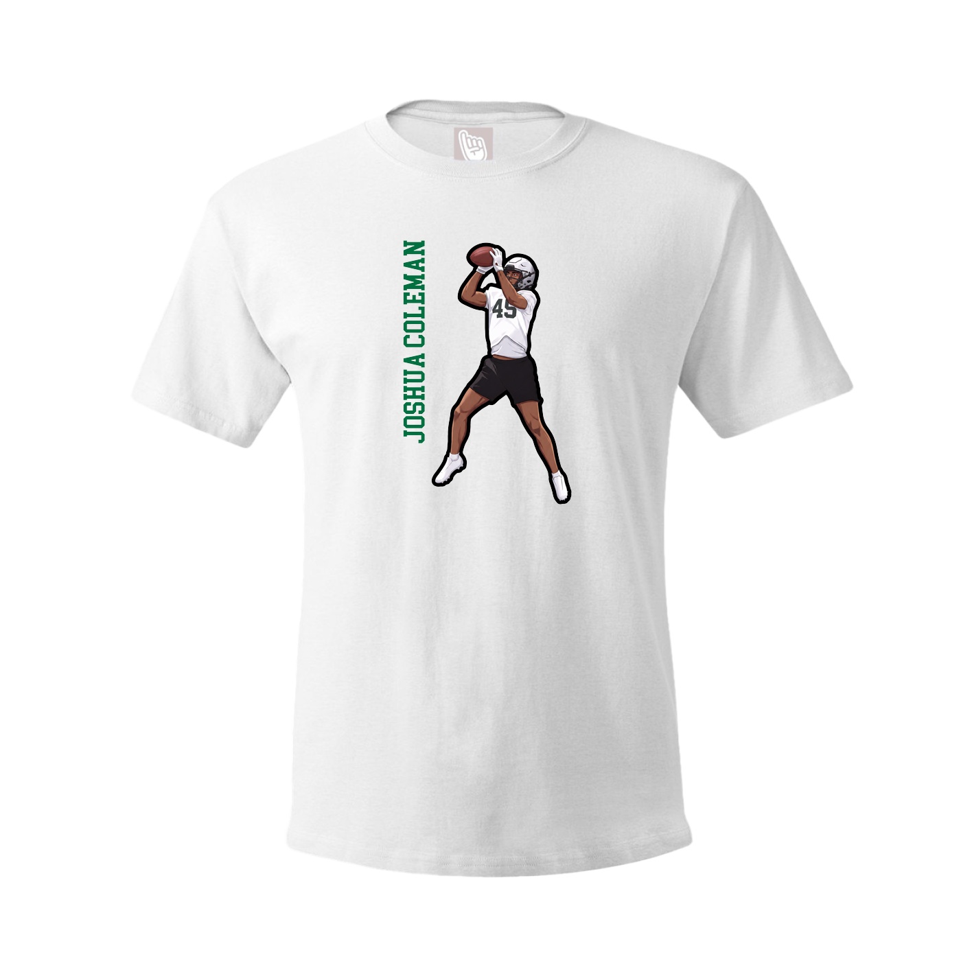 Youth Tee — Name Vertical in White