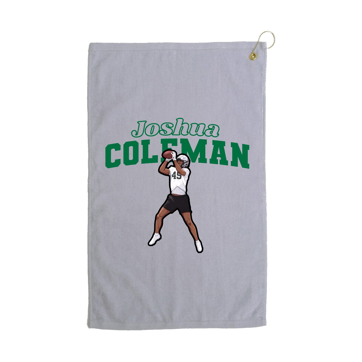 Golf Towel — Name Arch in Grey