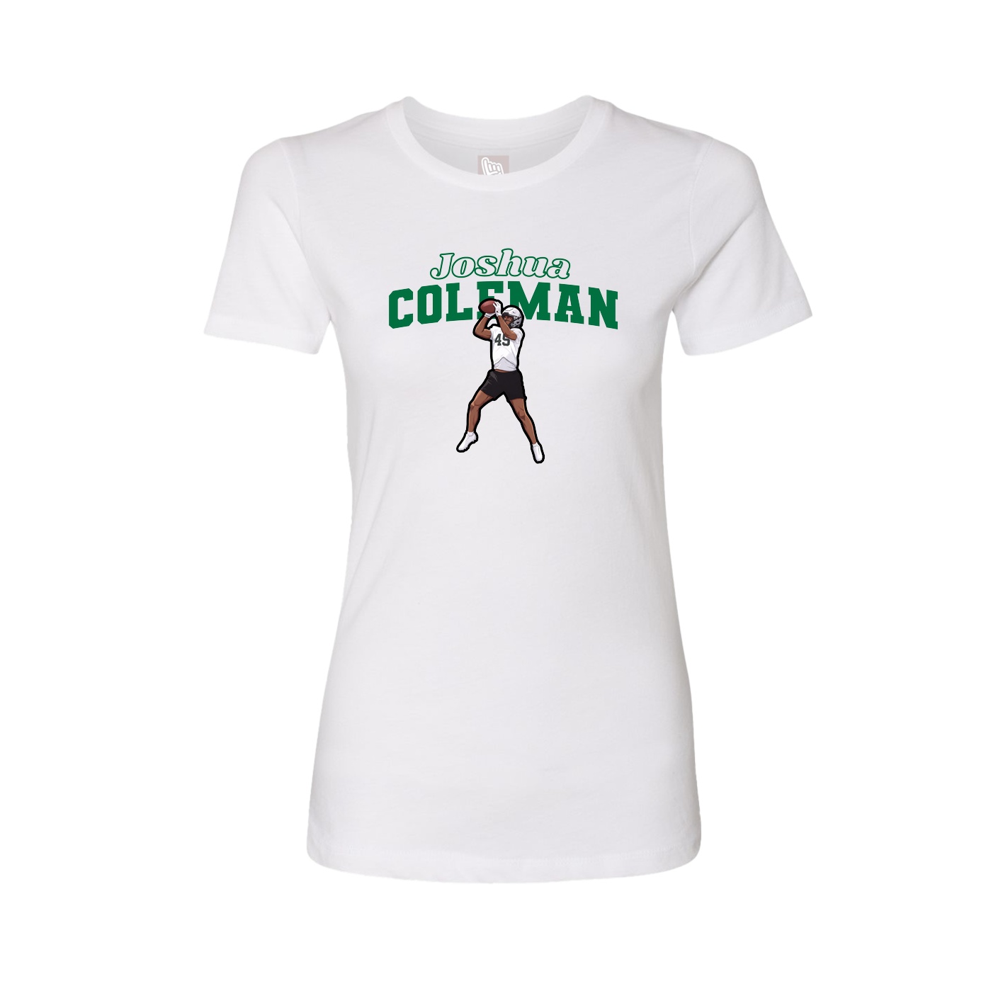 Fitted Women's Tee — Name Arch in White