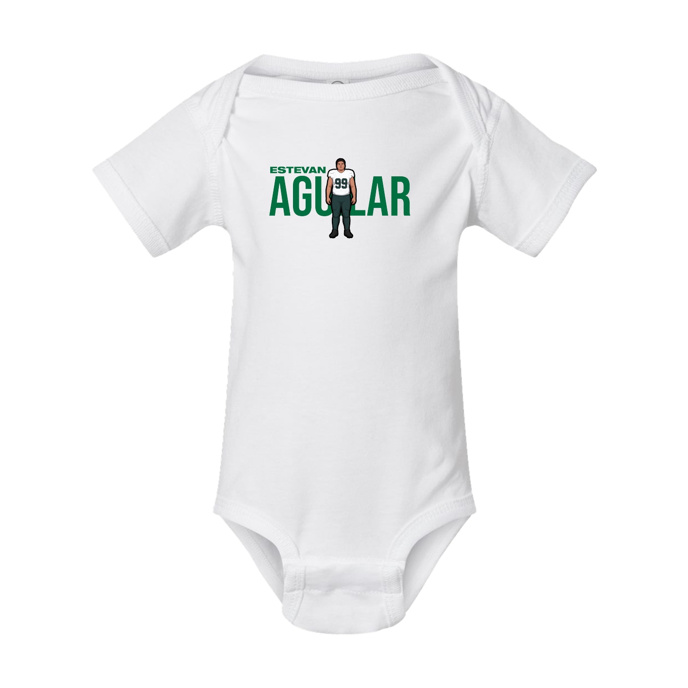 Baby Onesie — Player Name in White
