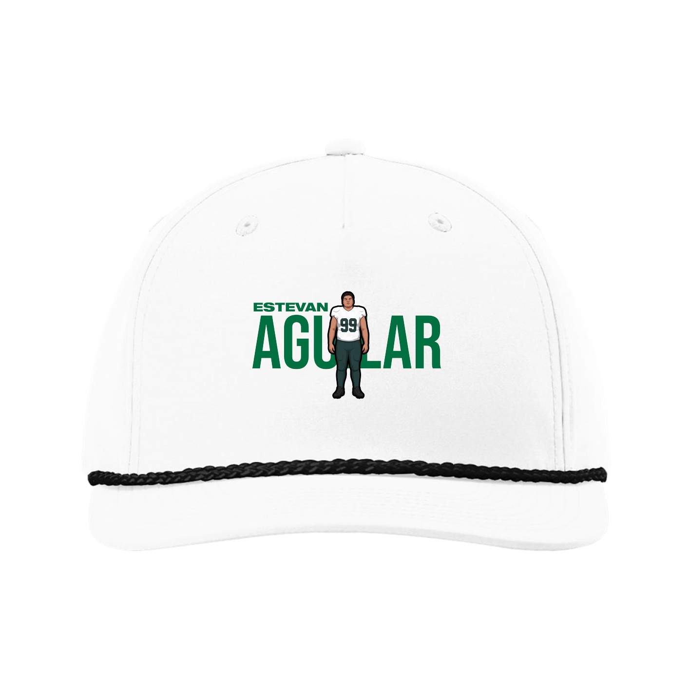 Five-Panel Classic Rope Cap — Player Name in White