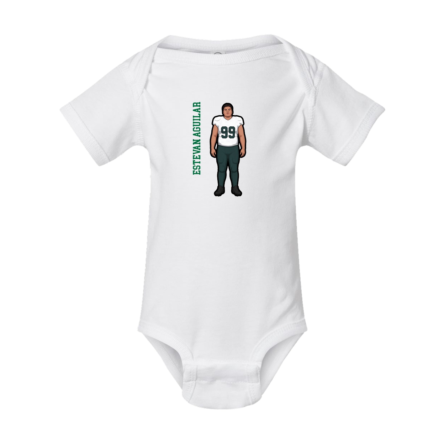 Baby Onesie — Name Vertical in White