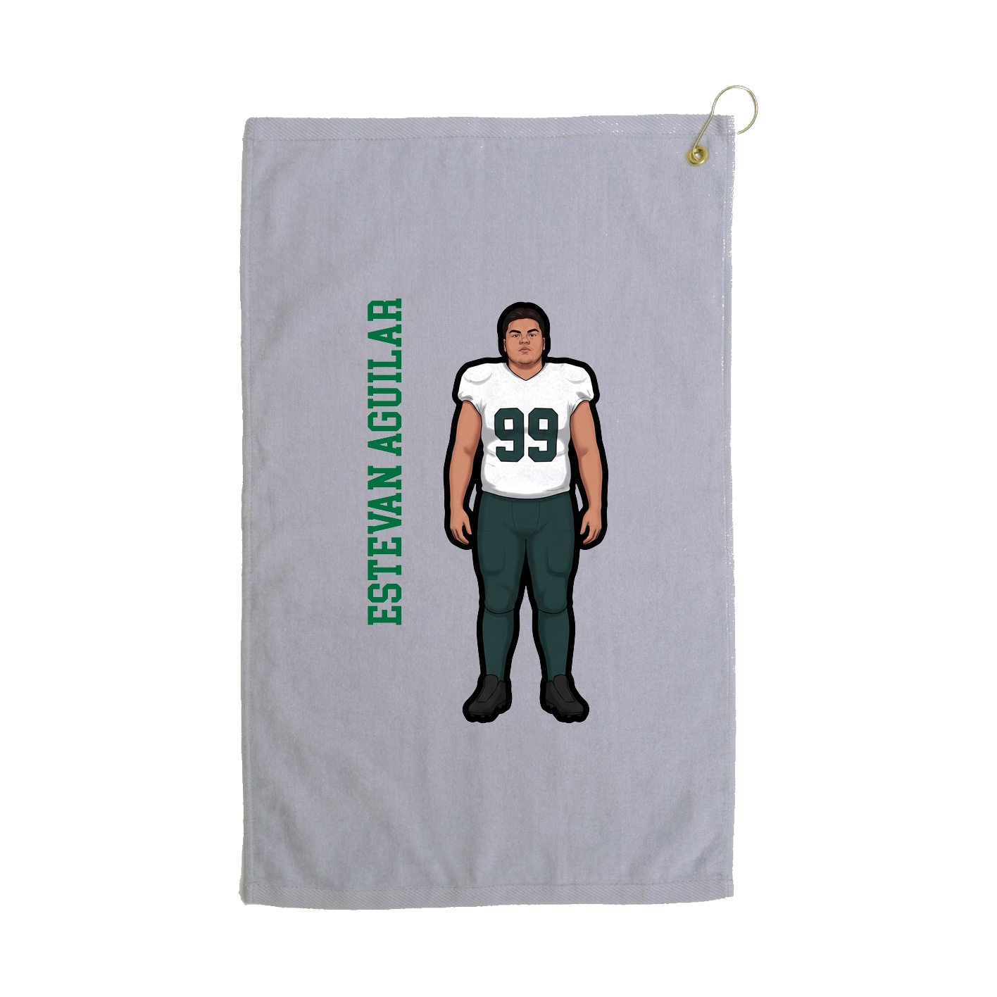 Golf Towel — Name Vertical in Grey