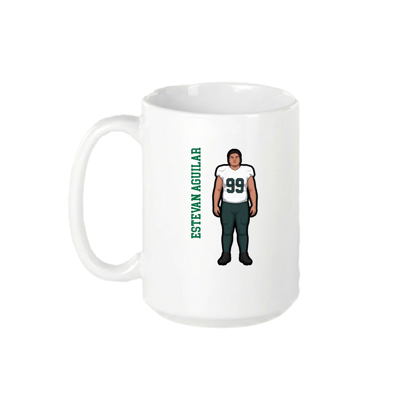 15oz Coffee Mug — Name Vertical in White