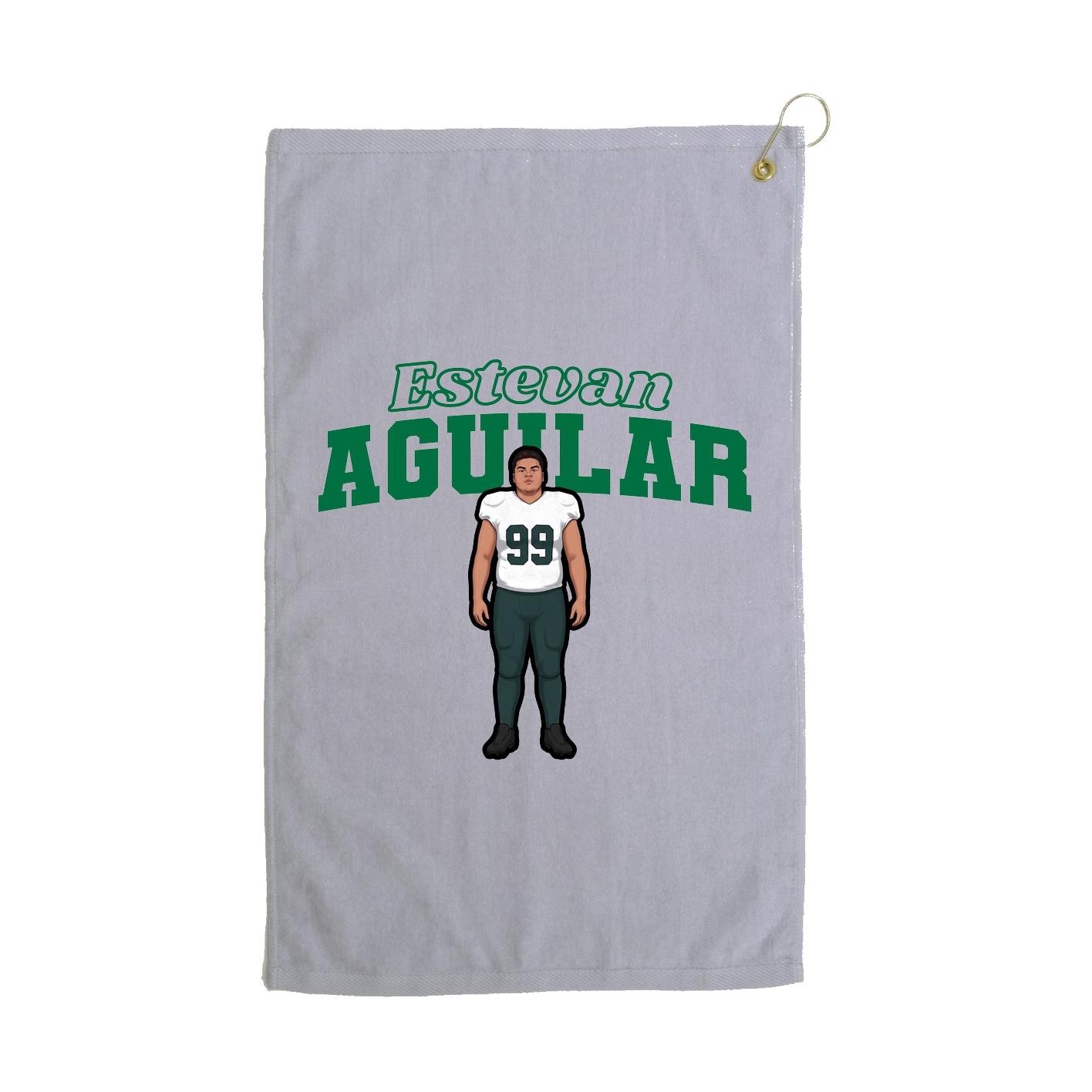 Golf Towel — Name Arch in Grey