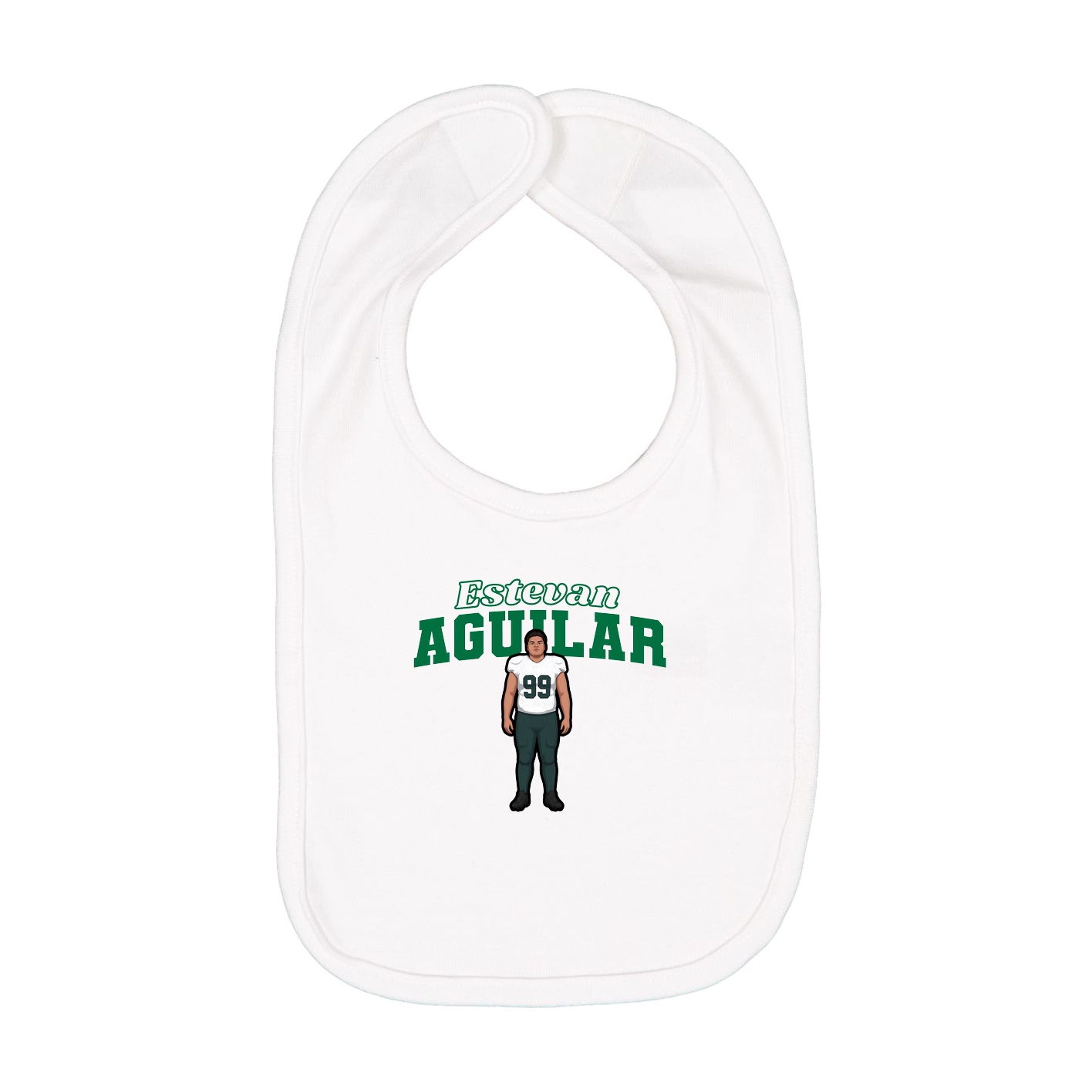 Infant Bib — Name Arch in White