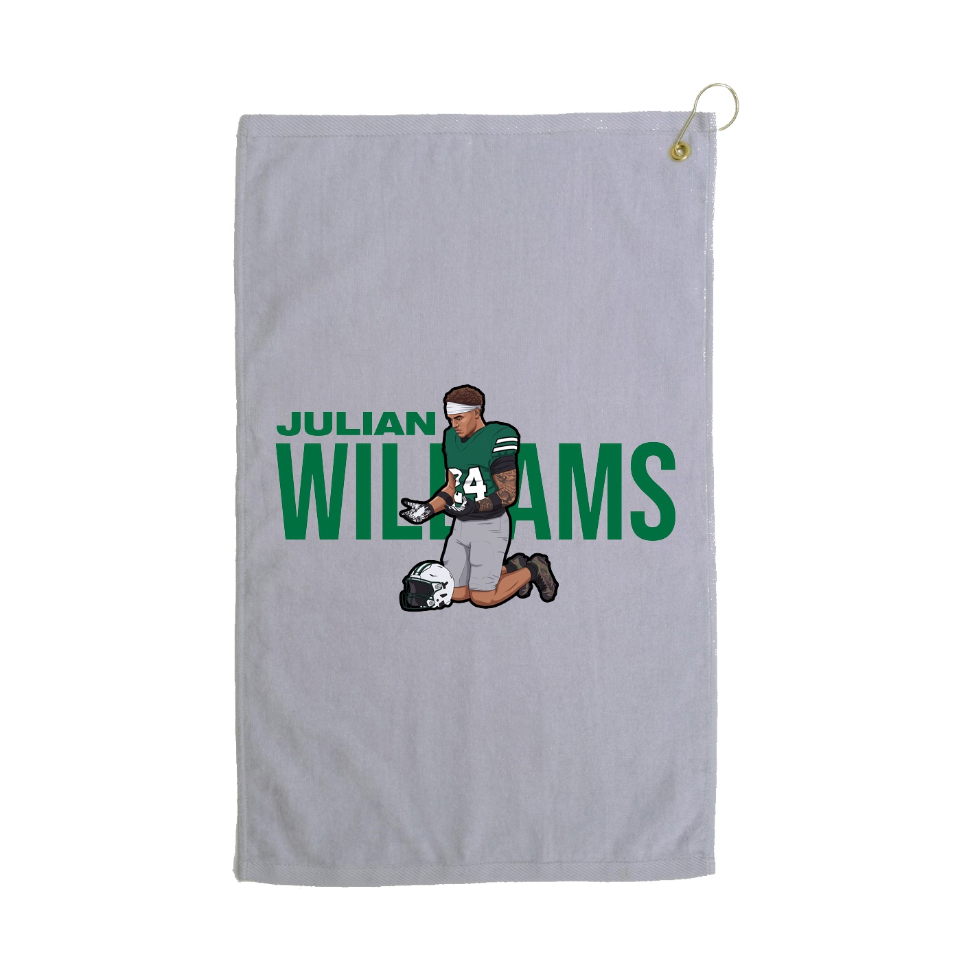 Golf Towel — Player Name in Grey