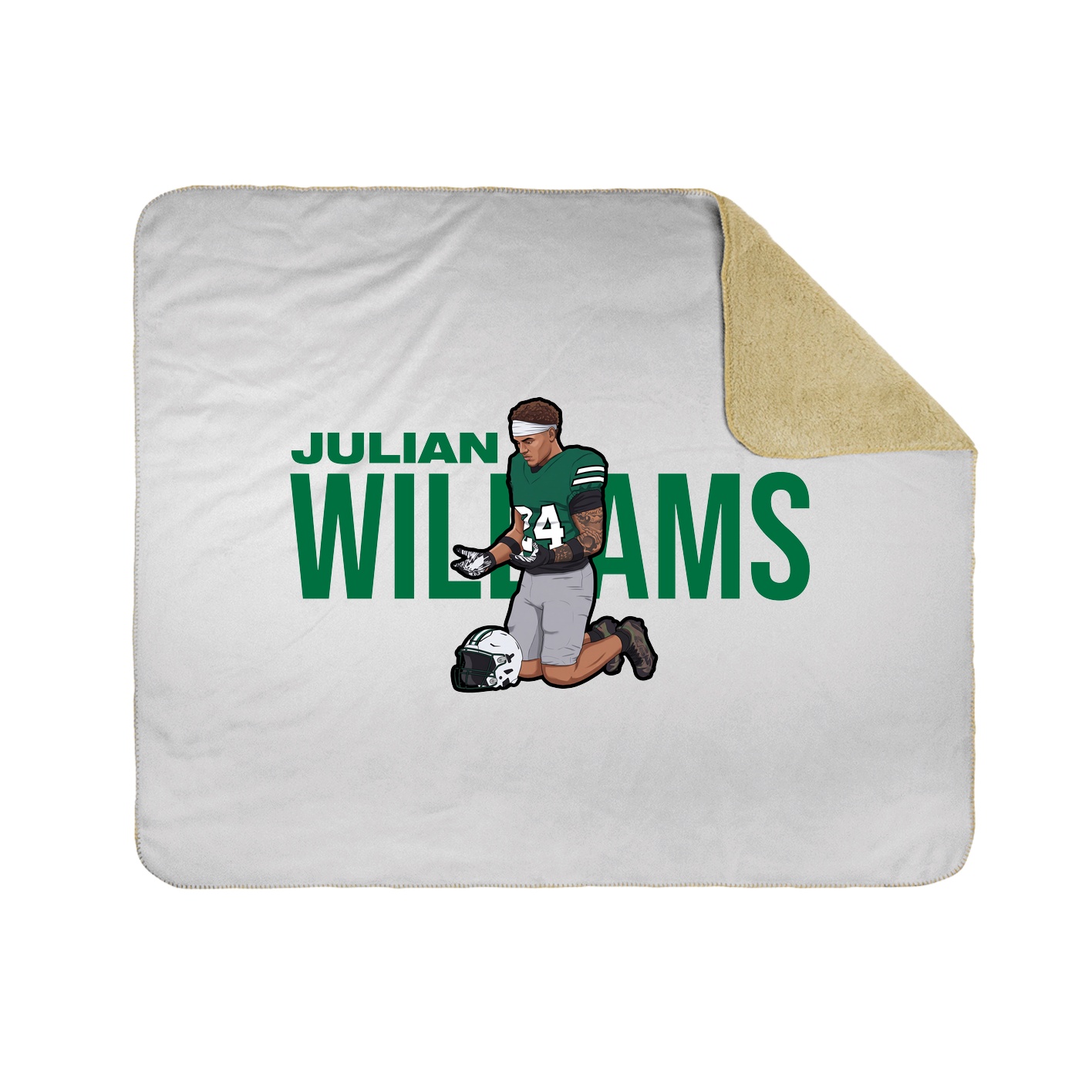 Throw Blanket — Player Name in White