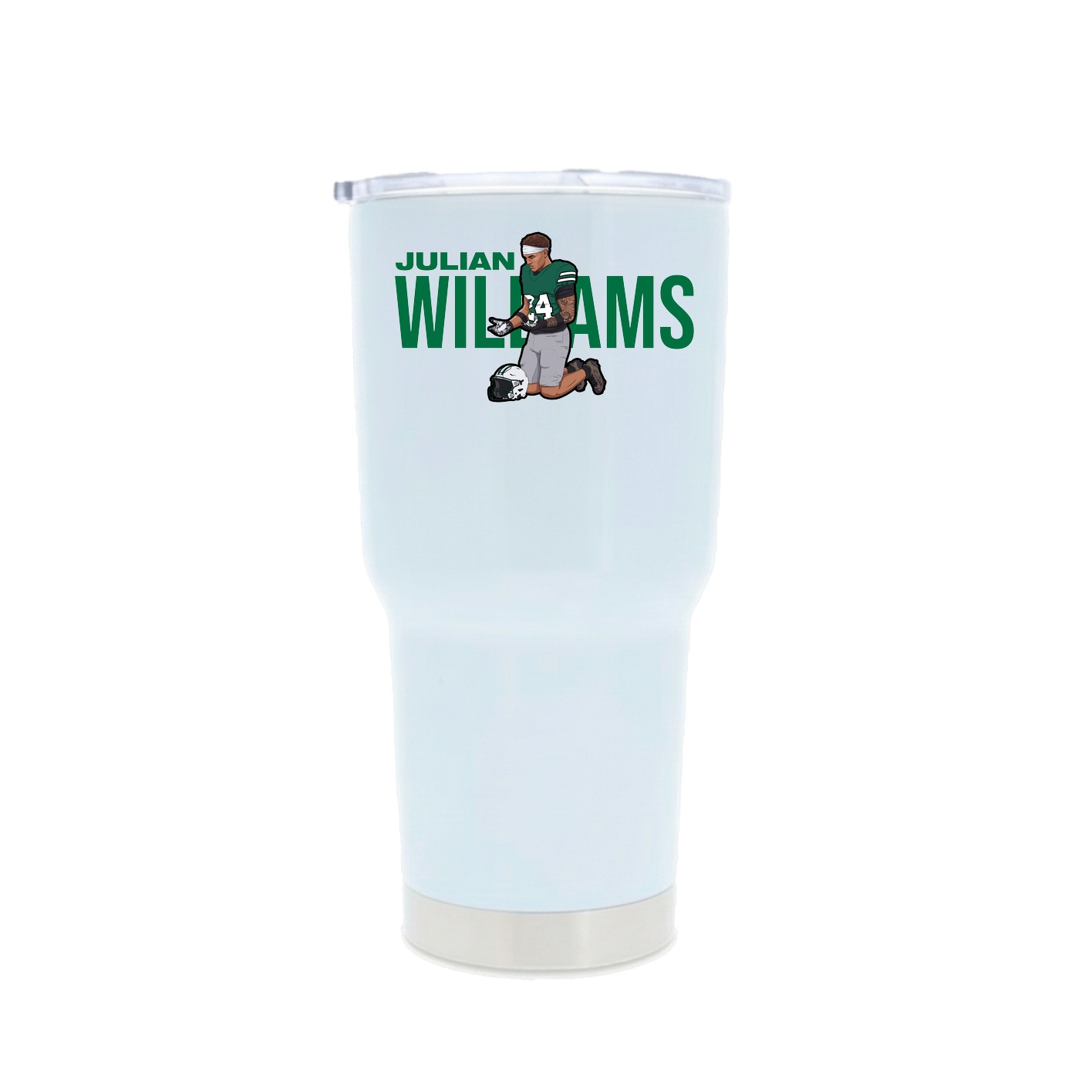 30oz Stainless Steel Tumbler — Player Name in White