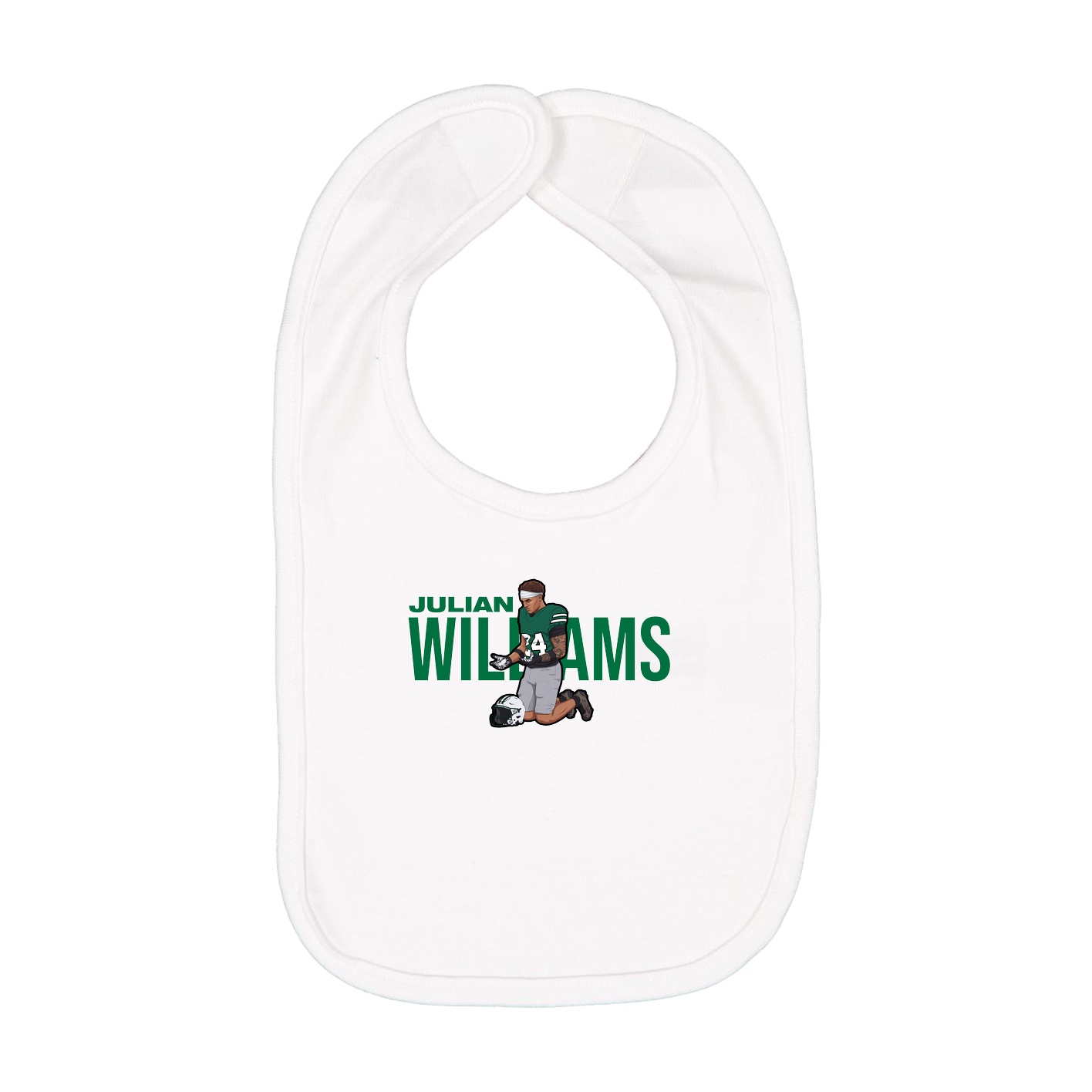 Infant Bib — Player Name in White