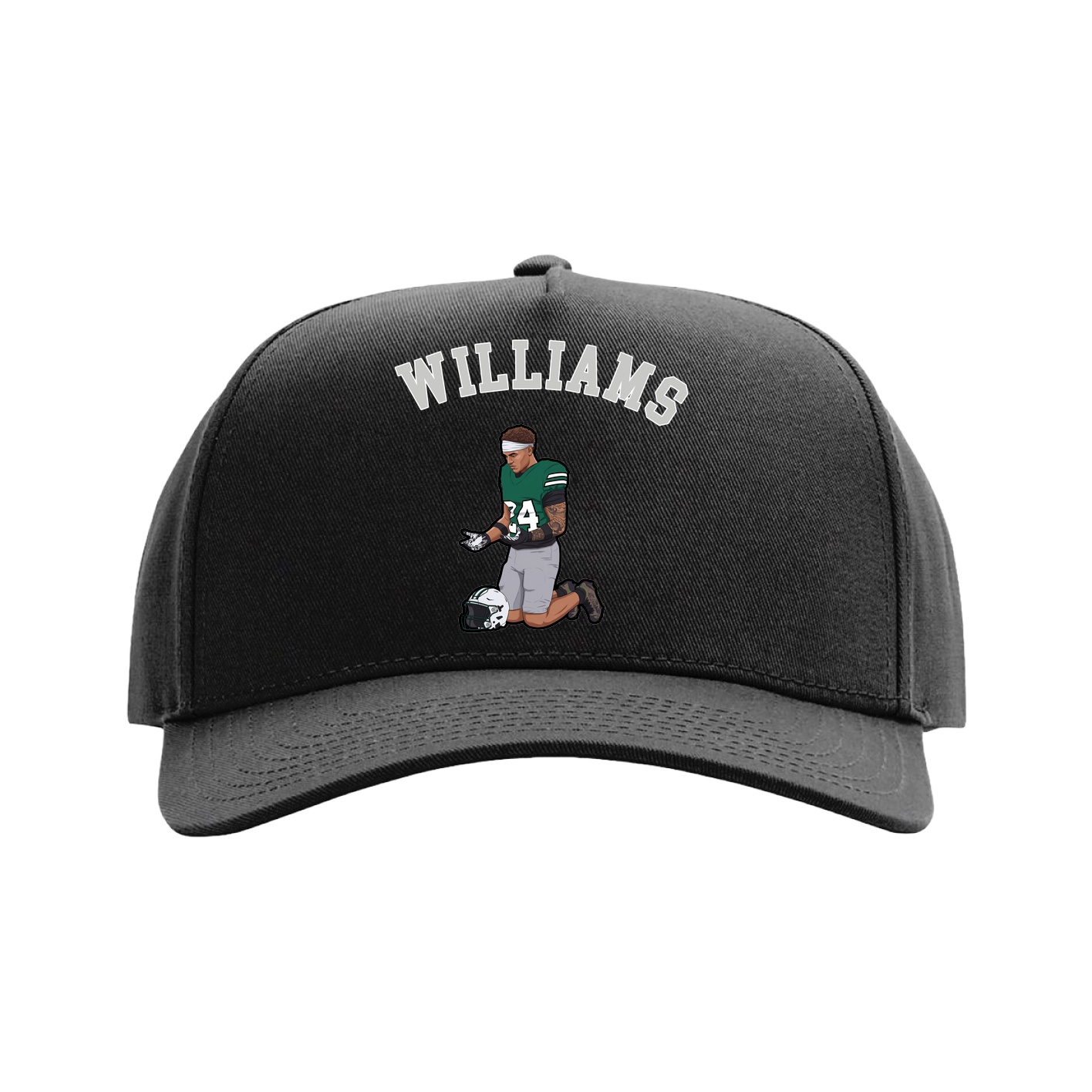 Full Fabric Five-Panel Champ Cap — Shirsey Arch in Black