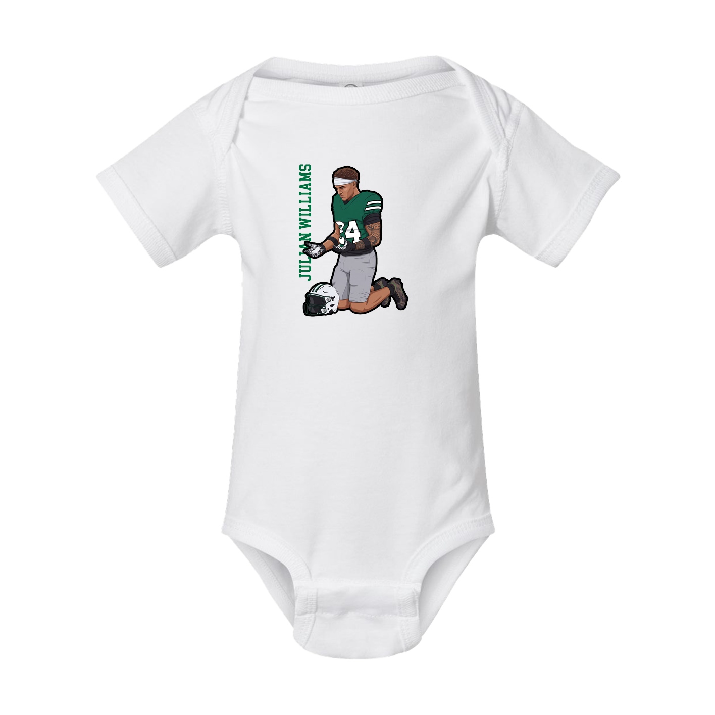Baby Onesie — Name Vertical in White