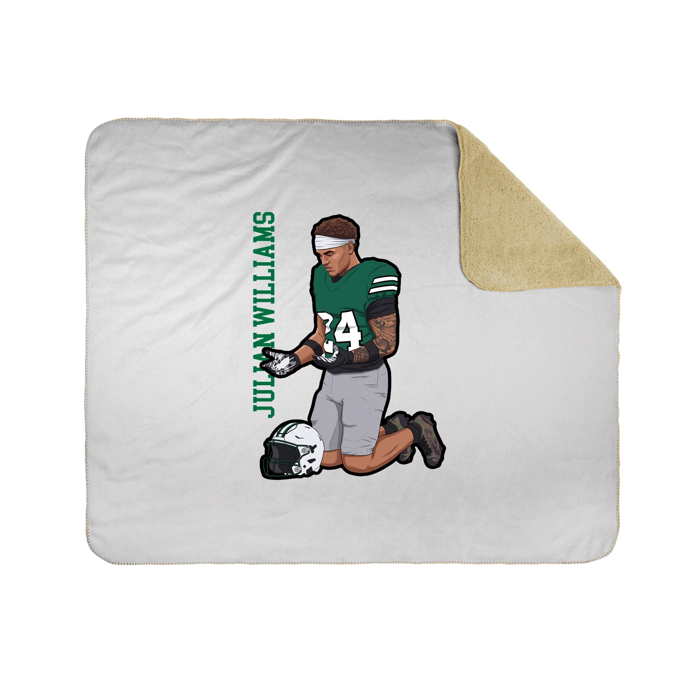 Throw Blanket — Name Vertical in White