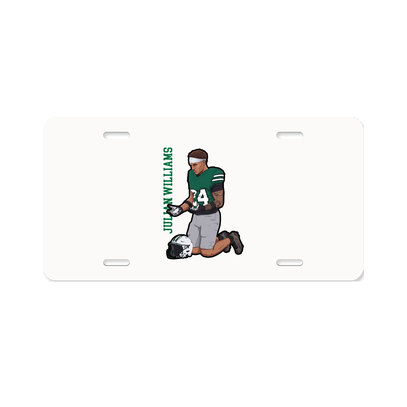 License Plate — Name Vertical in Classic