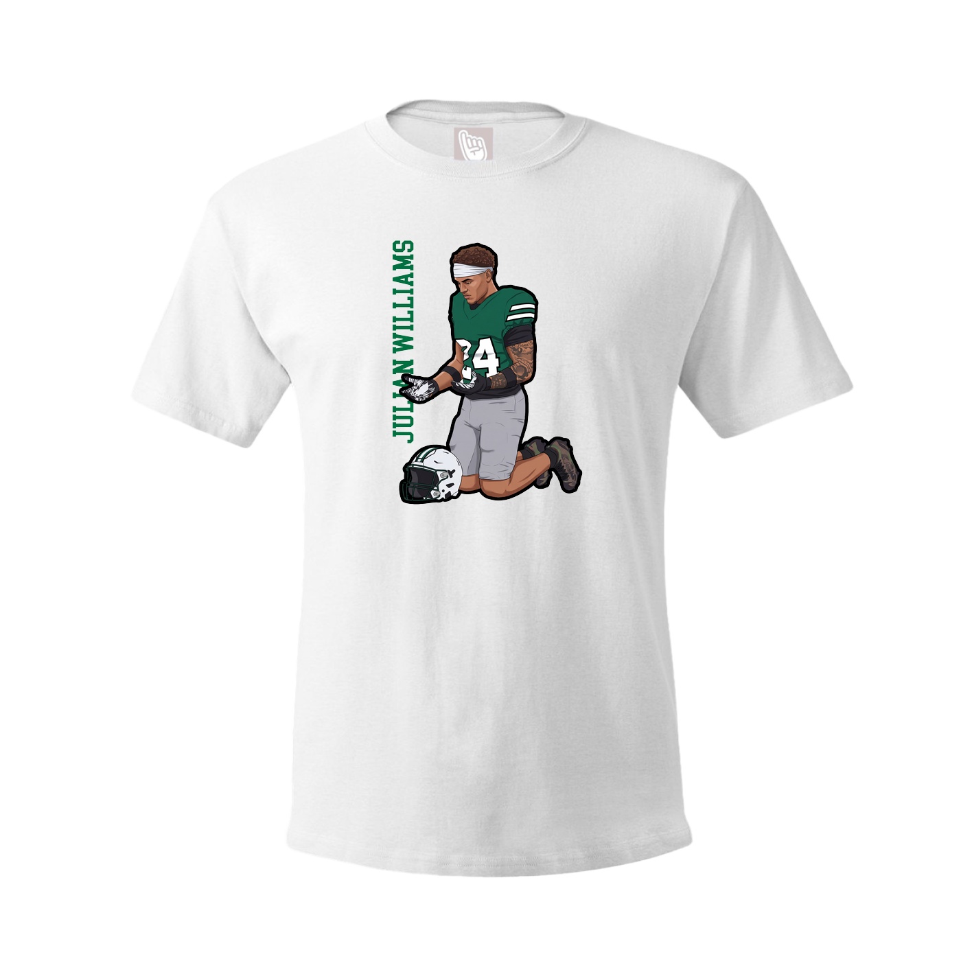 Youth Tee — Name Vertical in White