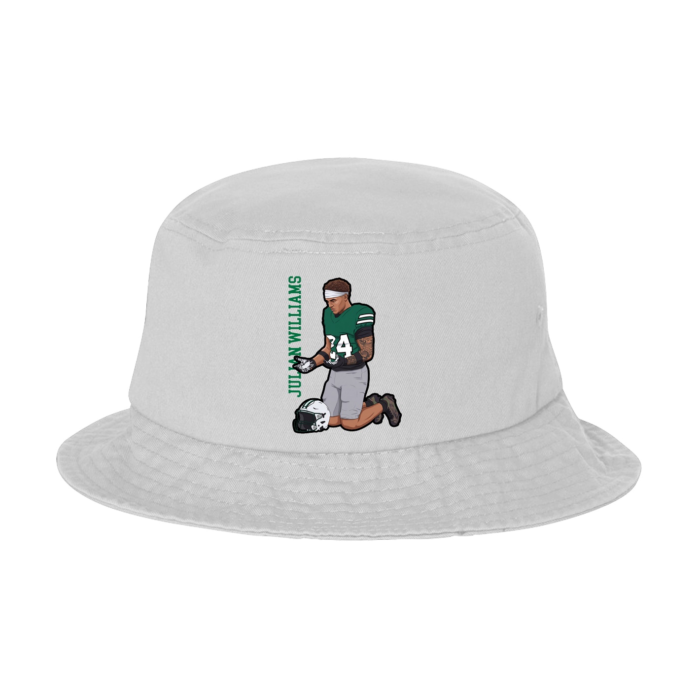 Bucket Cap — Name Vertical in White
