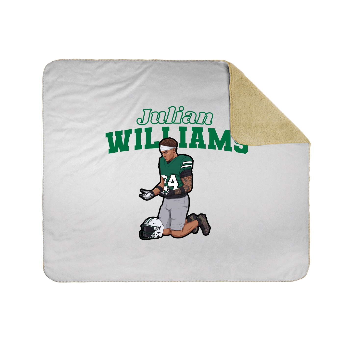 Throw Blanket — Name Arch in White