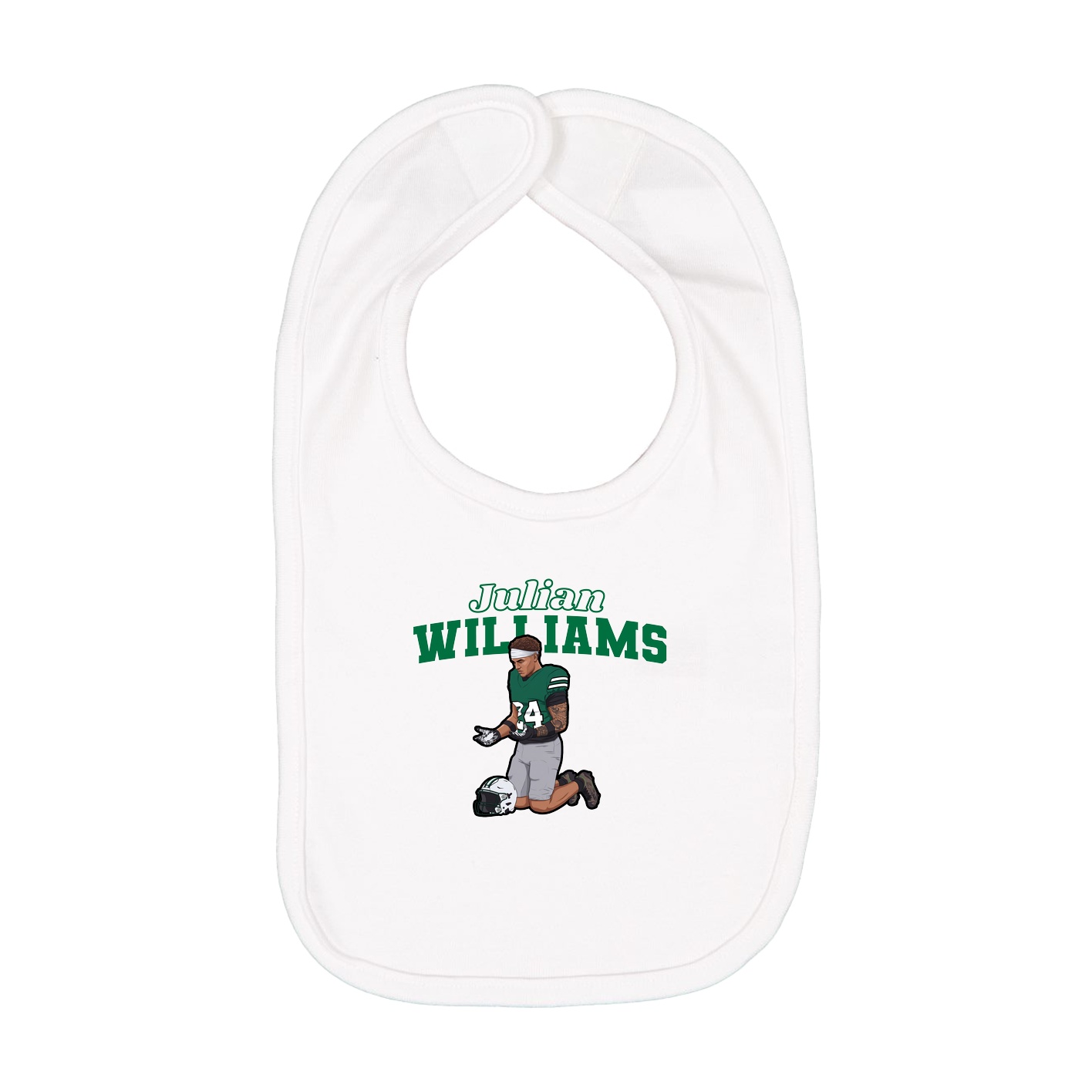 Infant Bib — Name Arch in White