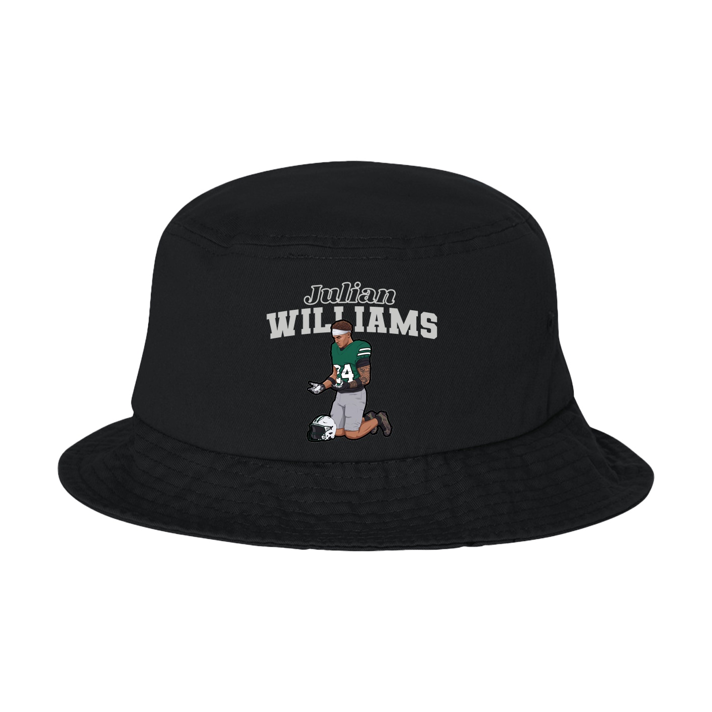 Bucket Cap — Name Arch in Black