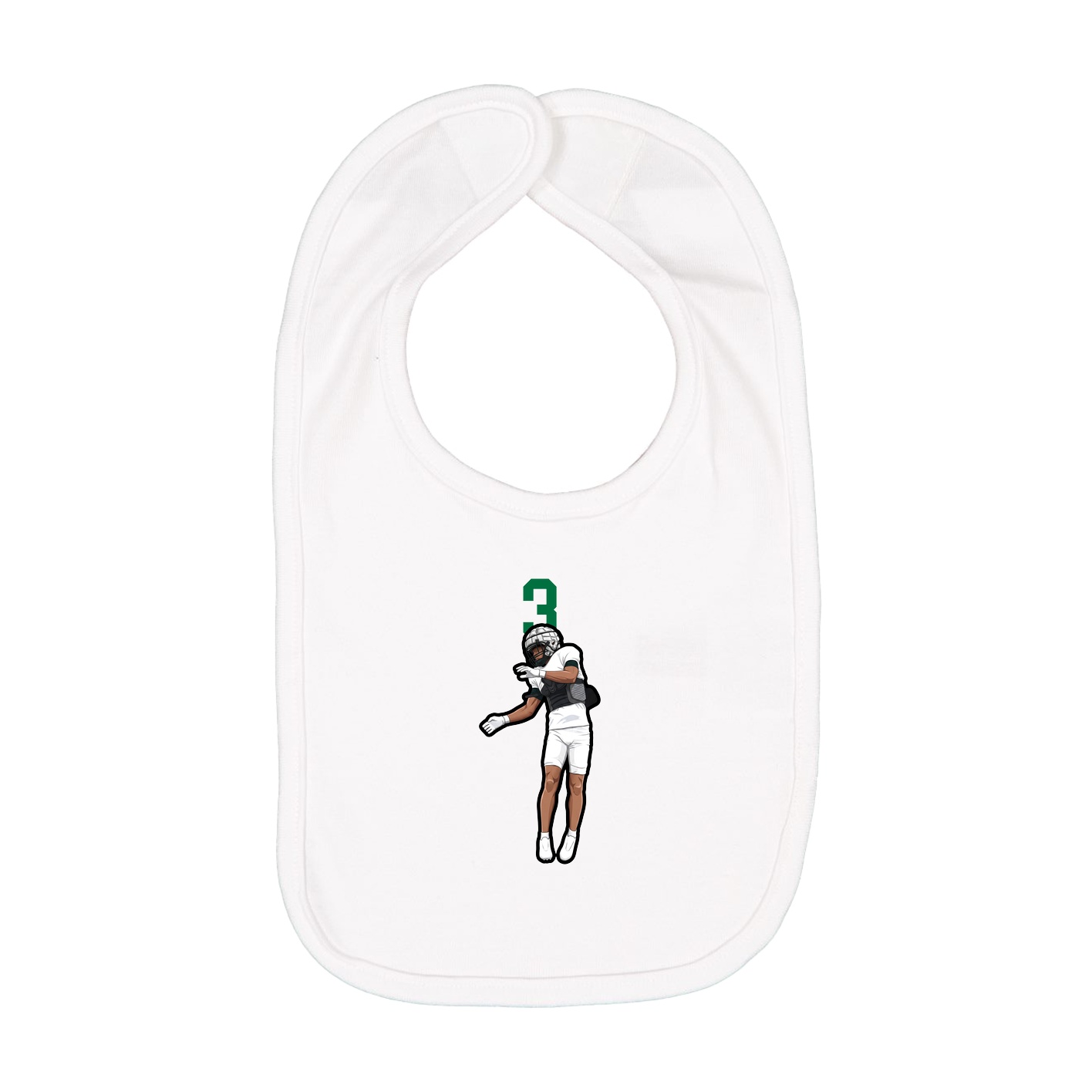 Infant Bib — Number Top in White