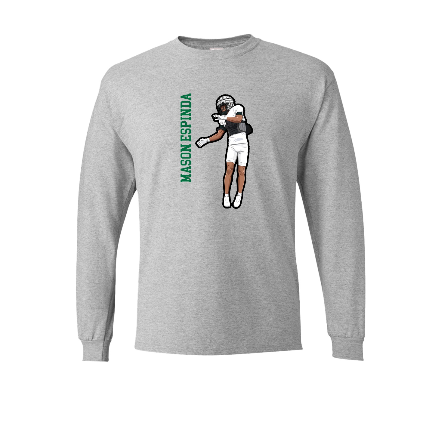 Long Sleeve Tee — Name Vertical in Grey