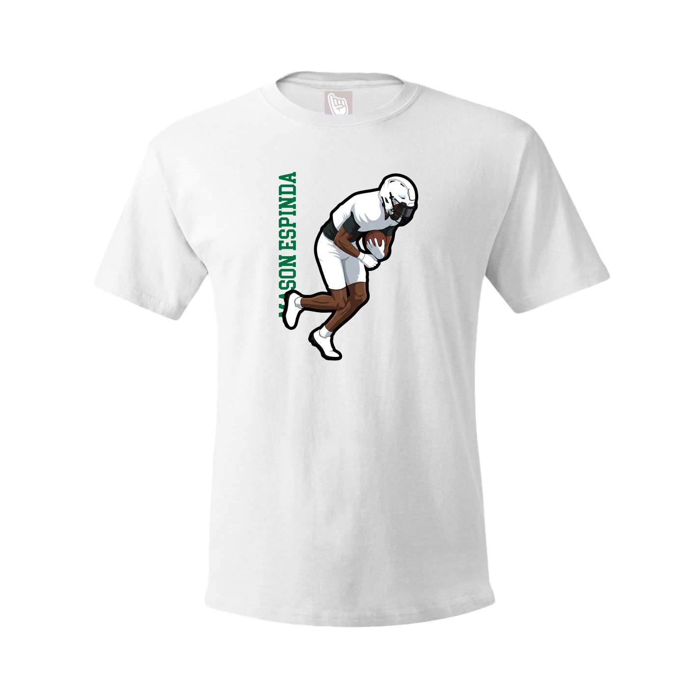 Youth Tee — Name Vertical in White
