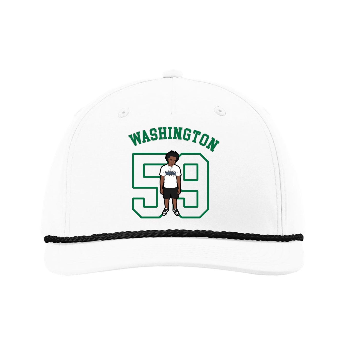 Five-Panel Classic Rope Cap — Shirsey Arch in White