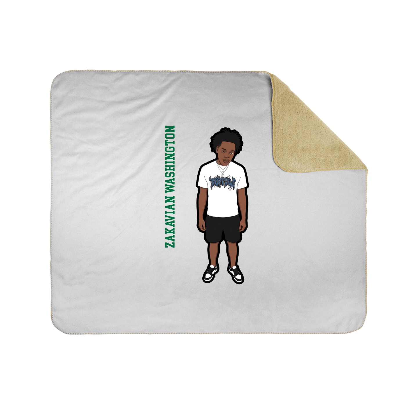 Throw Blanket — Name Vertical in White