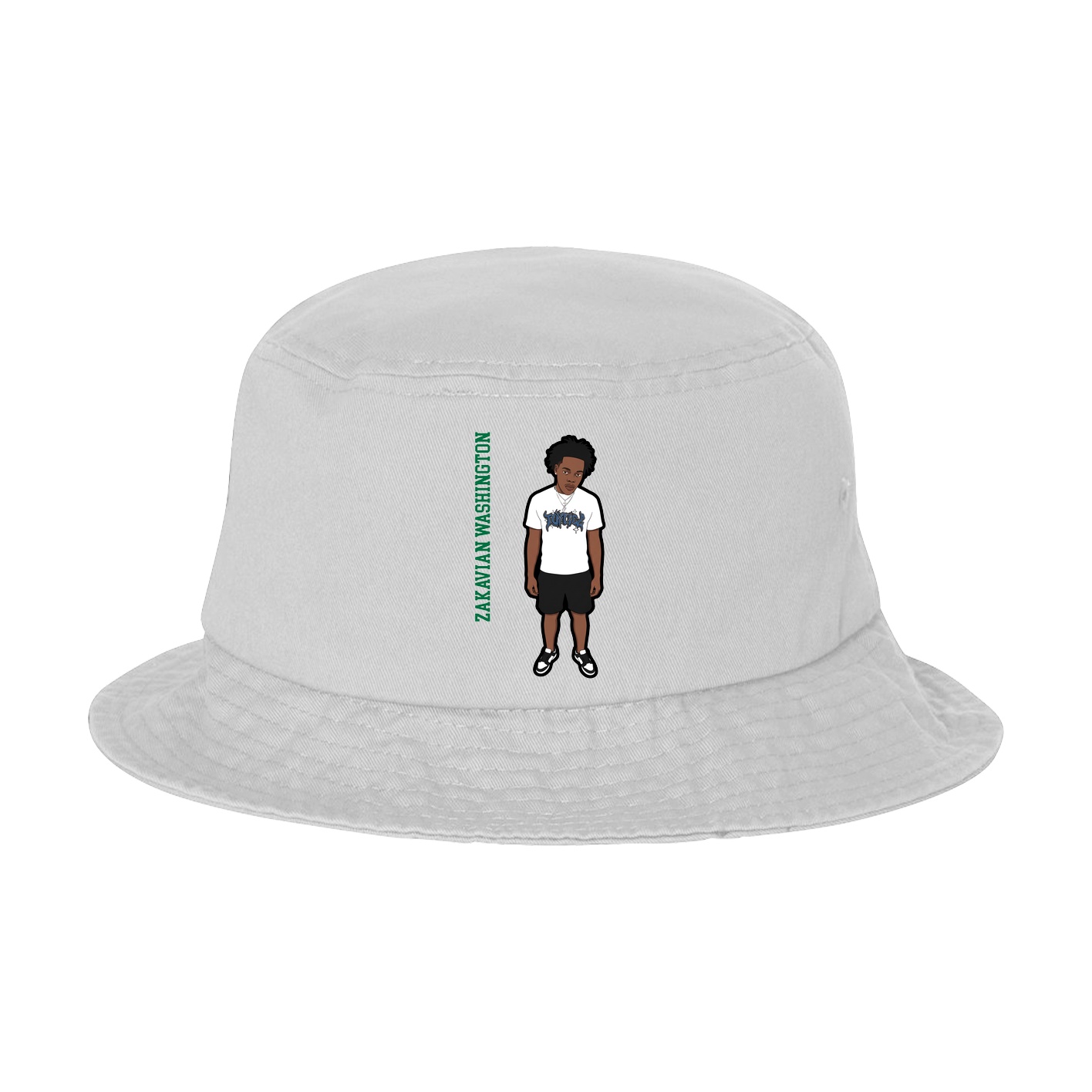 Bucket Cap — Name Vertical in White
