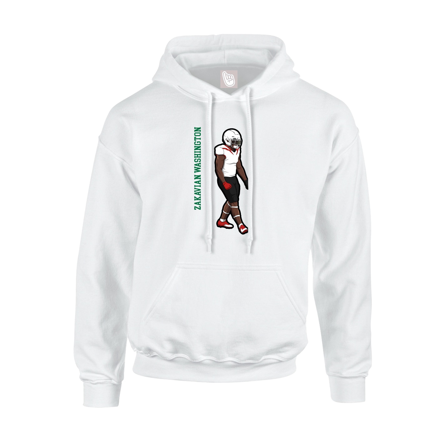 Hoodie — Name Vertical in White