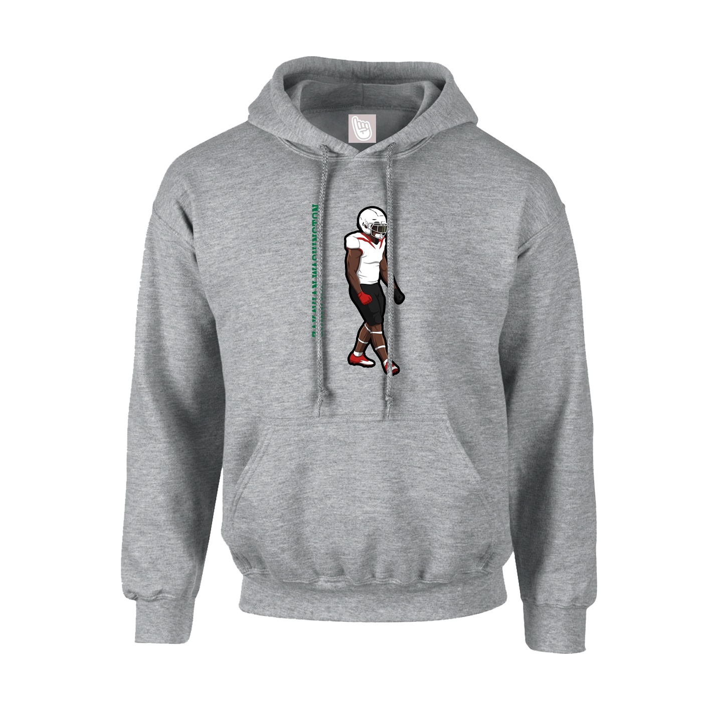 Youth Hoodie — Name Vertical in Grey