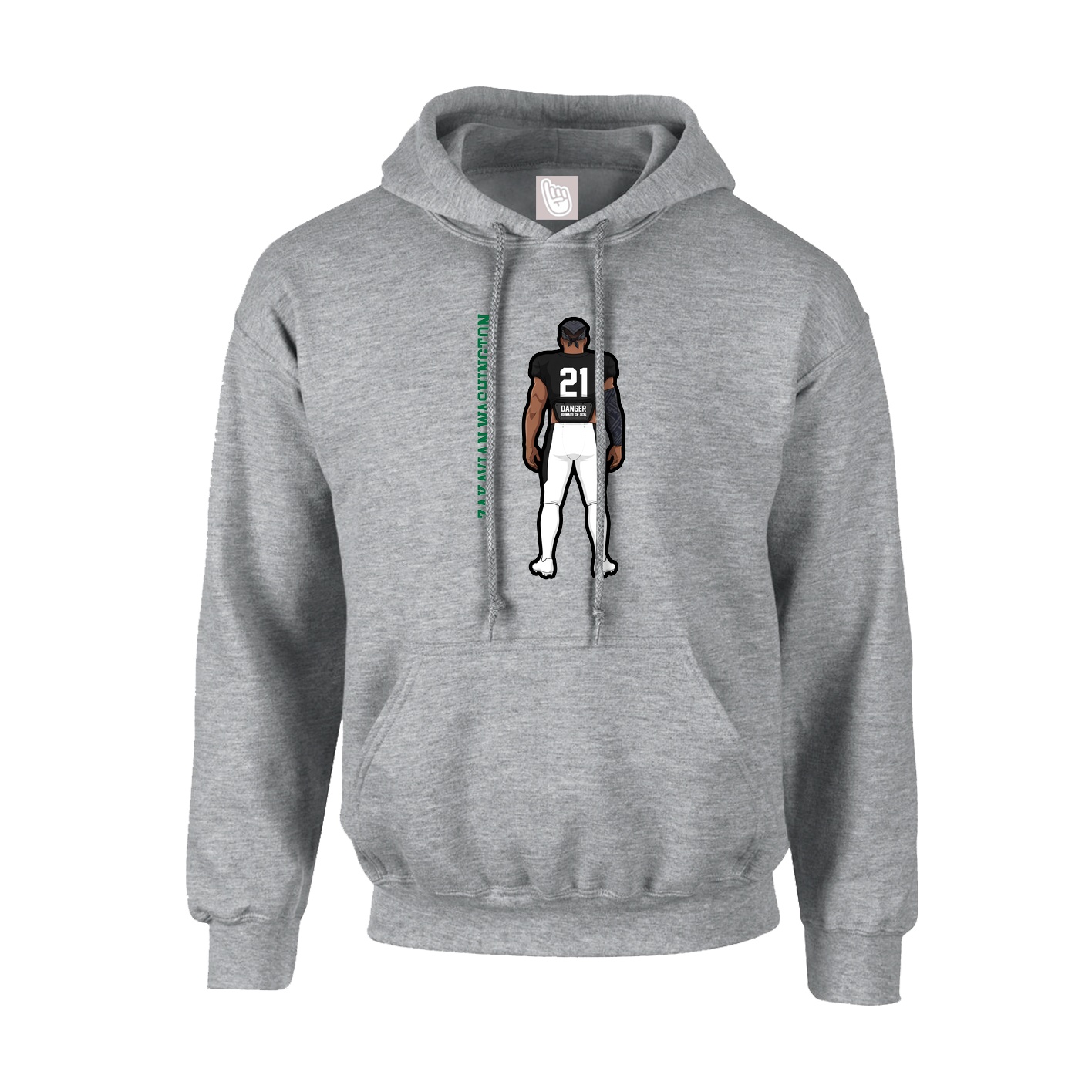 Hoodie — Name Vertical in Grey