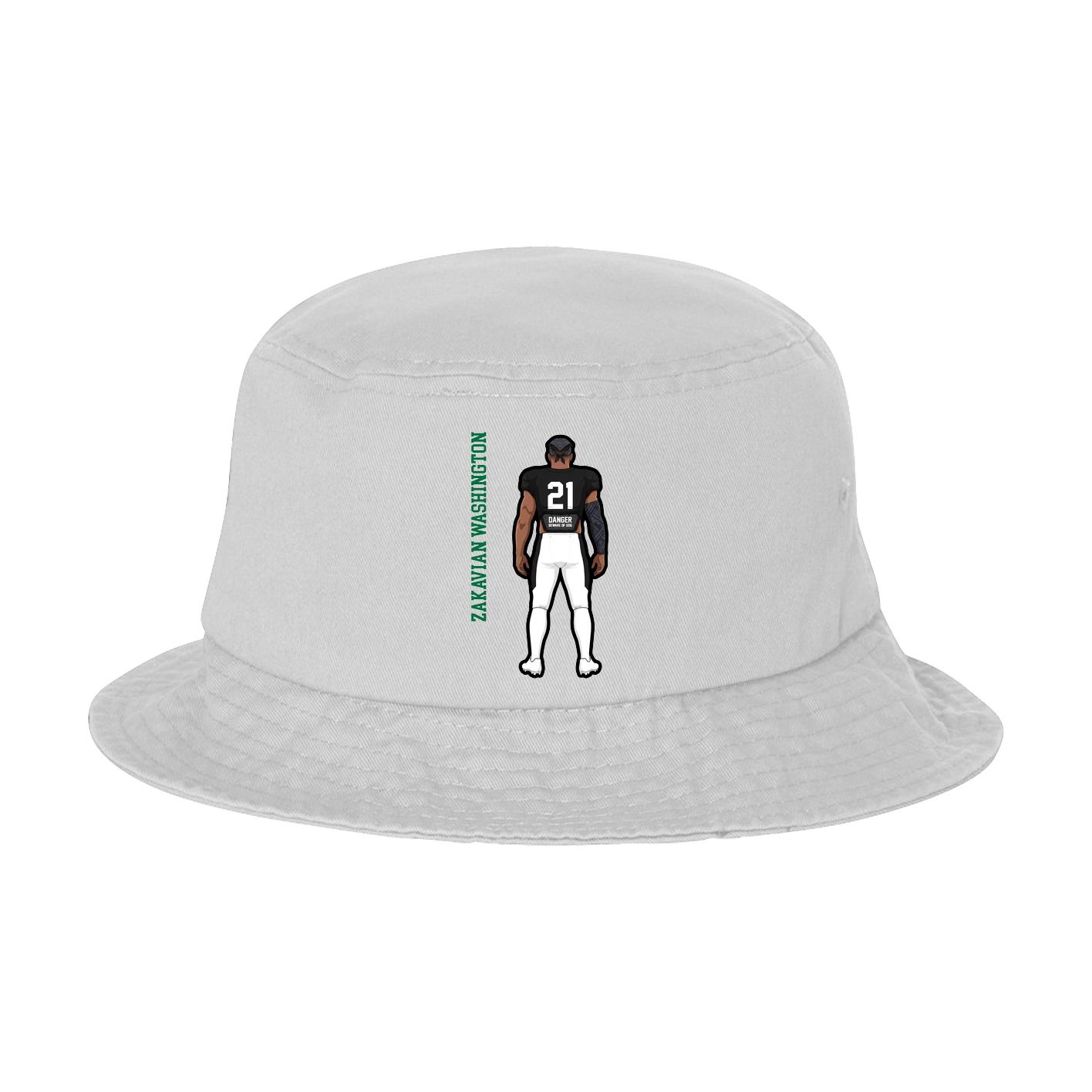 Bucket Cap — Name Vertical in White