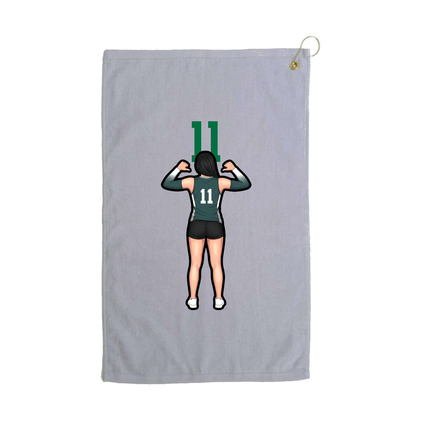Golf Towel — Number Top in Grey