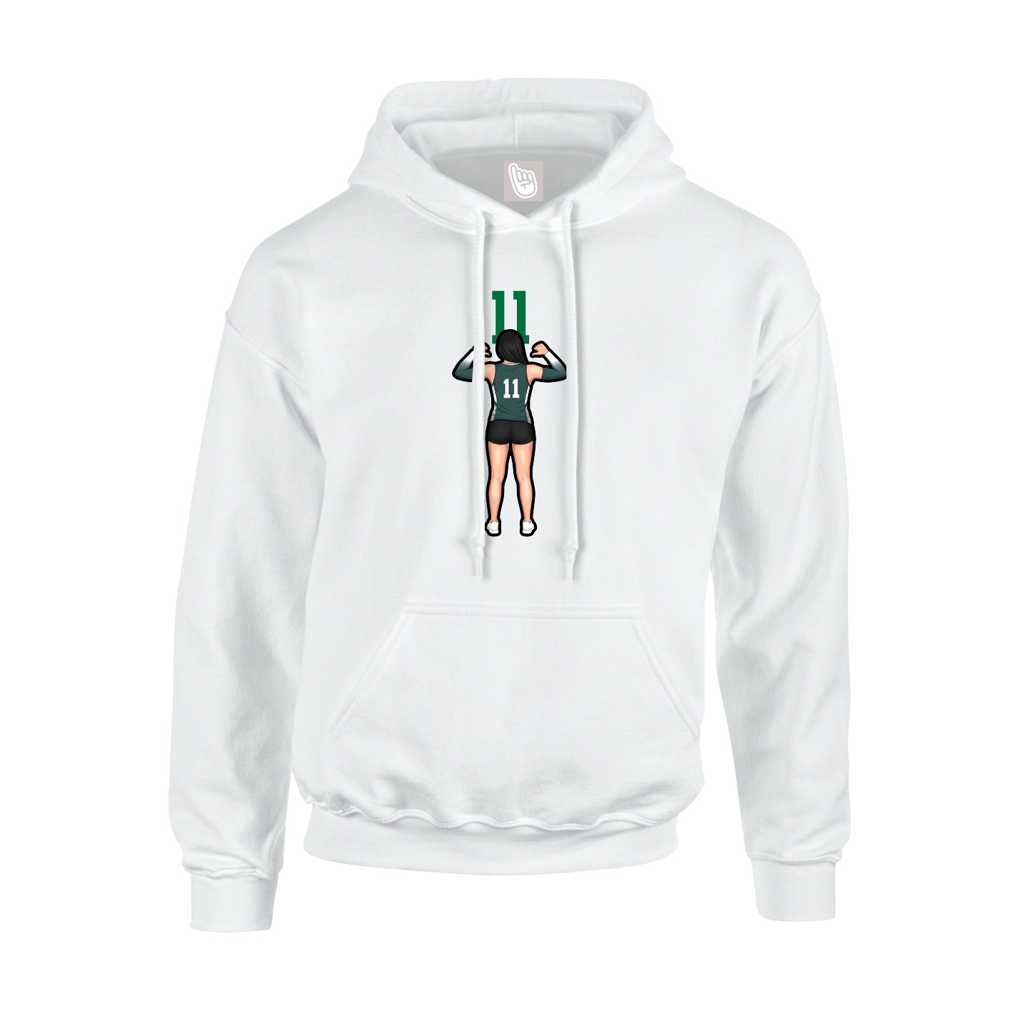 Hoodie — Number Top in White