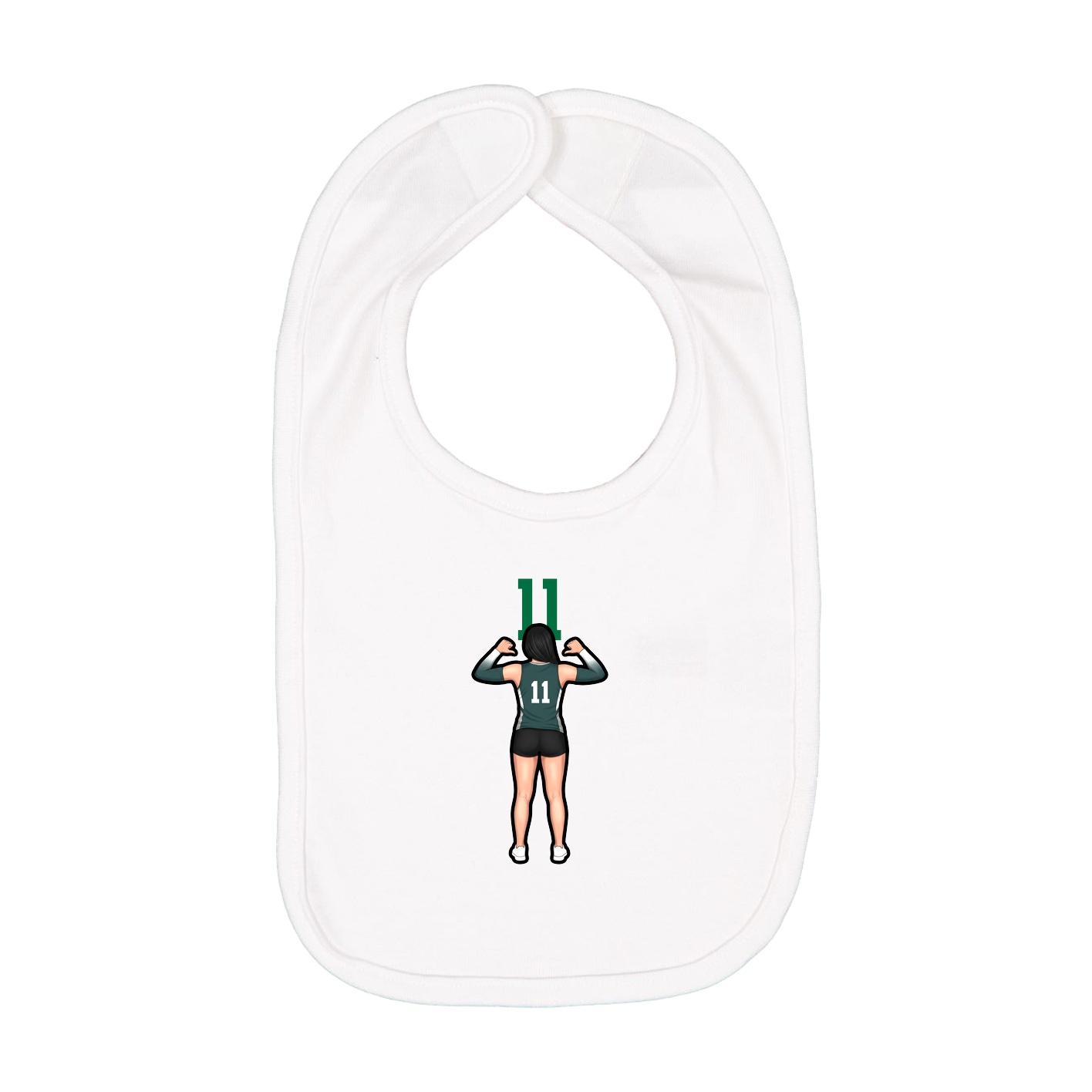 Infant Bib — Number Top in White