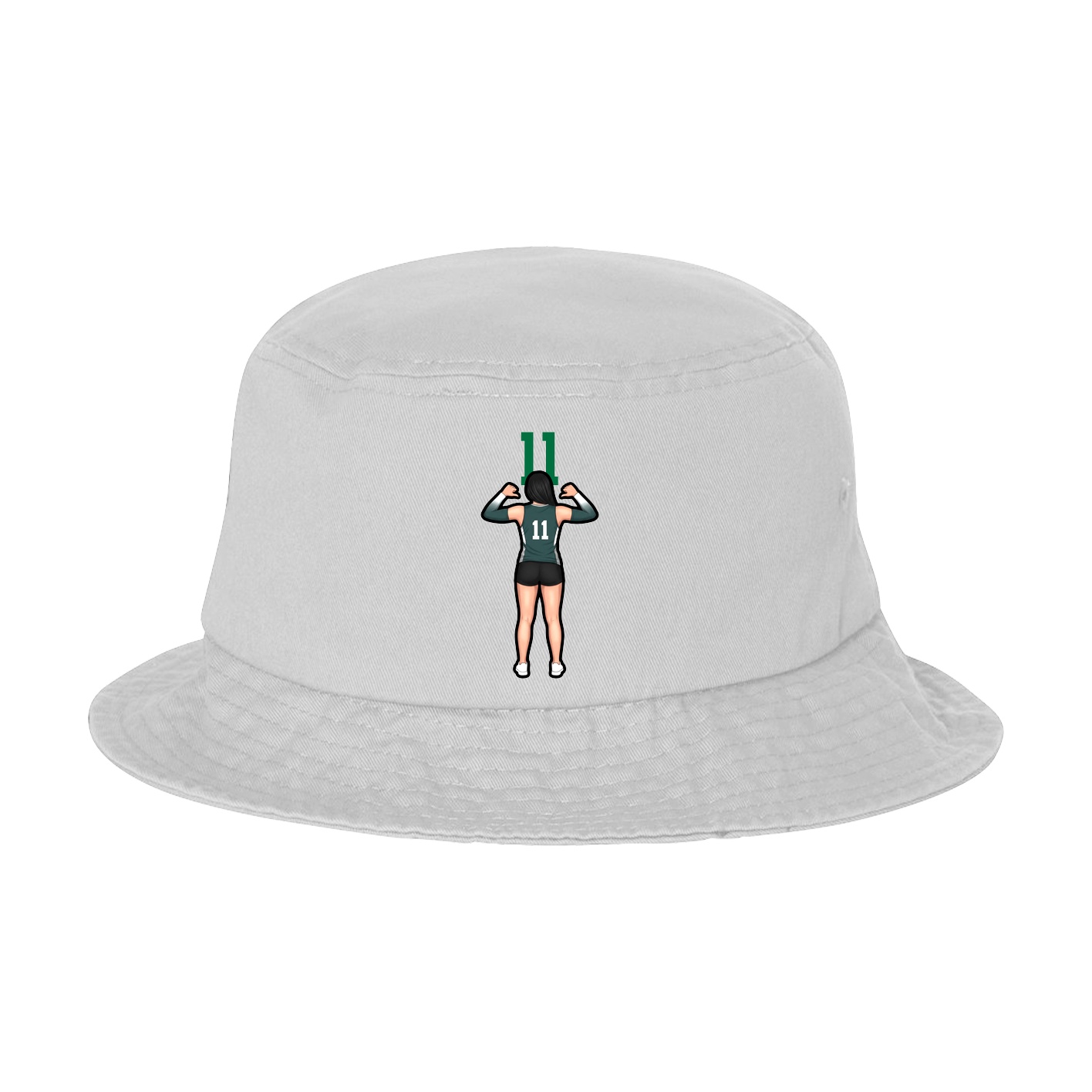 Bucket Cap — Number Top in White
