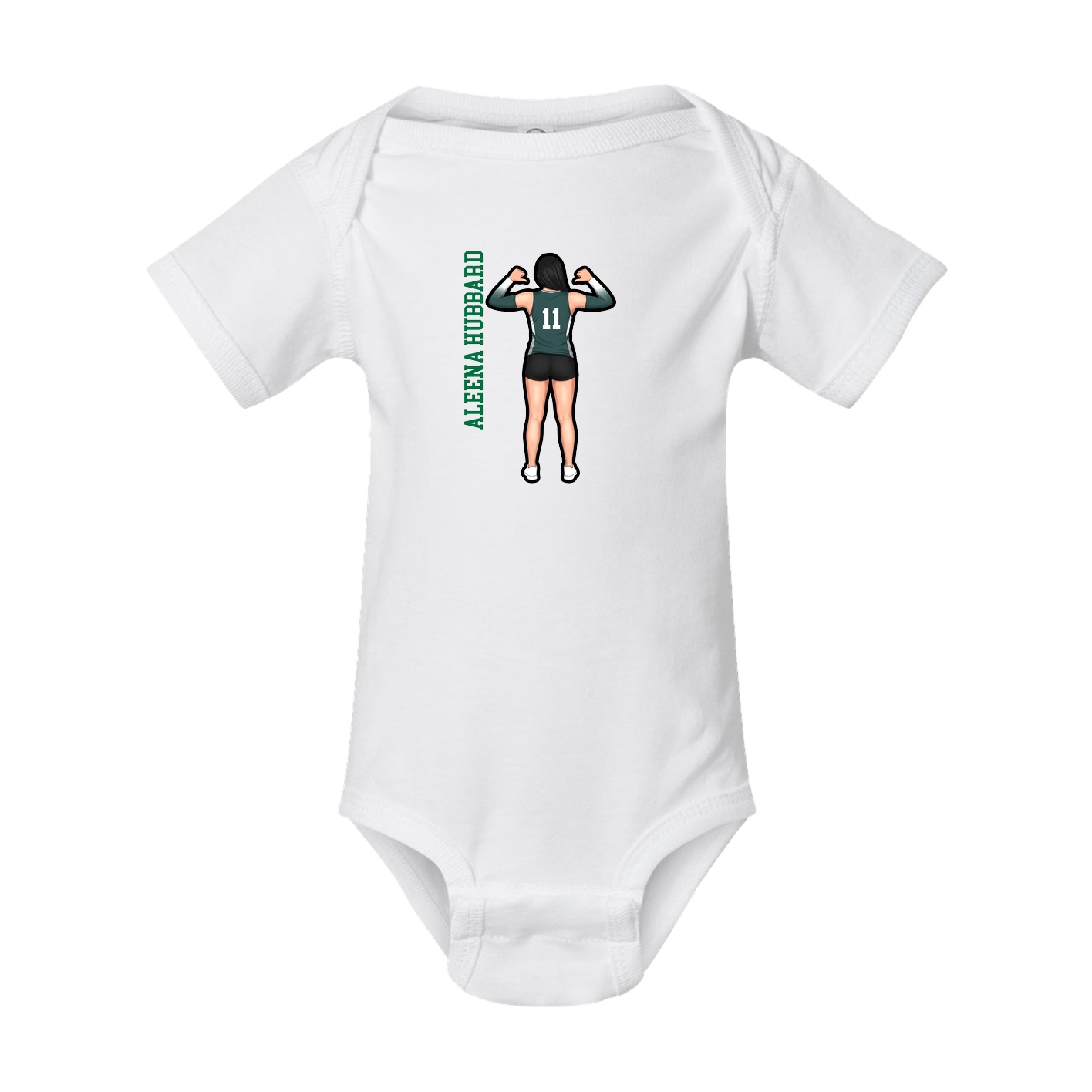 Baby Onesie — Name Vertical in White