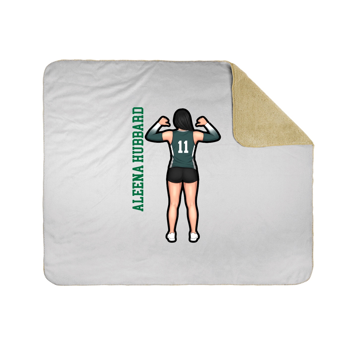 Throw Blanket — Name Vertical in White