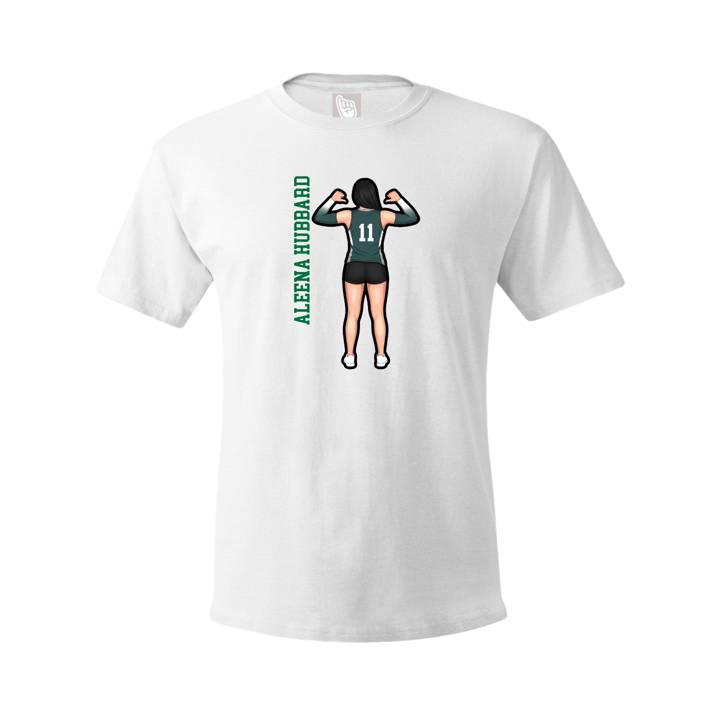 Youth Tee — Name Vertical in White
