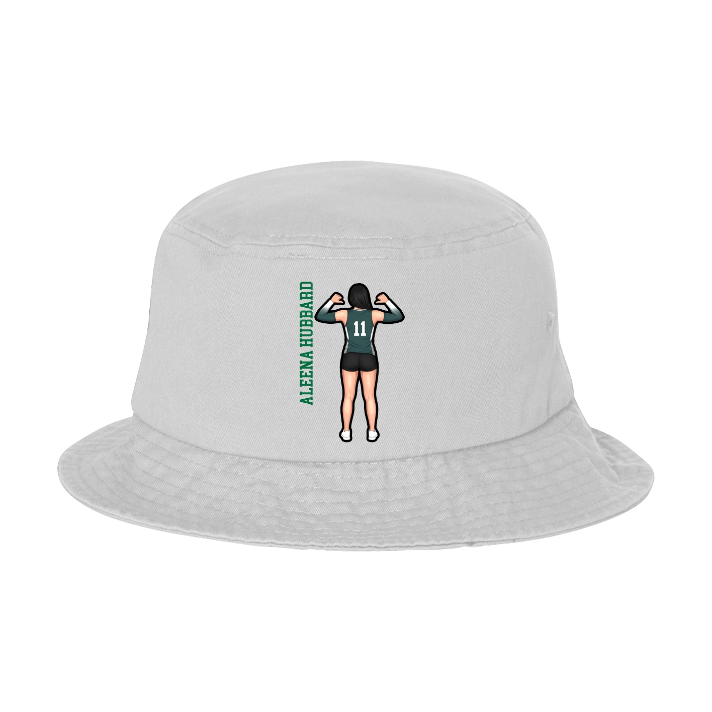 Bucket Cap — Name Vertical in White