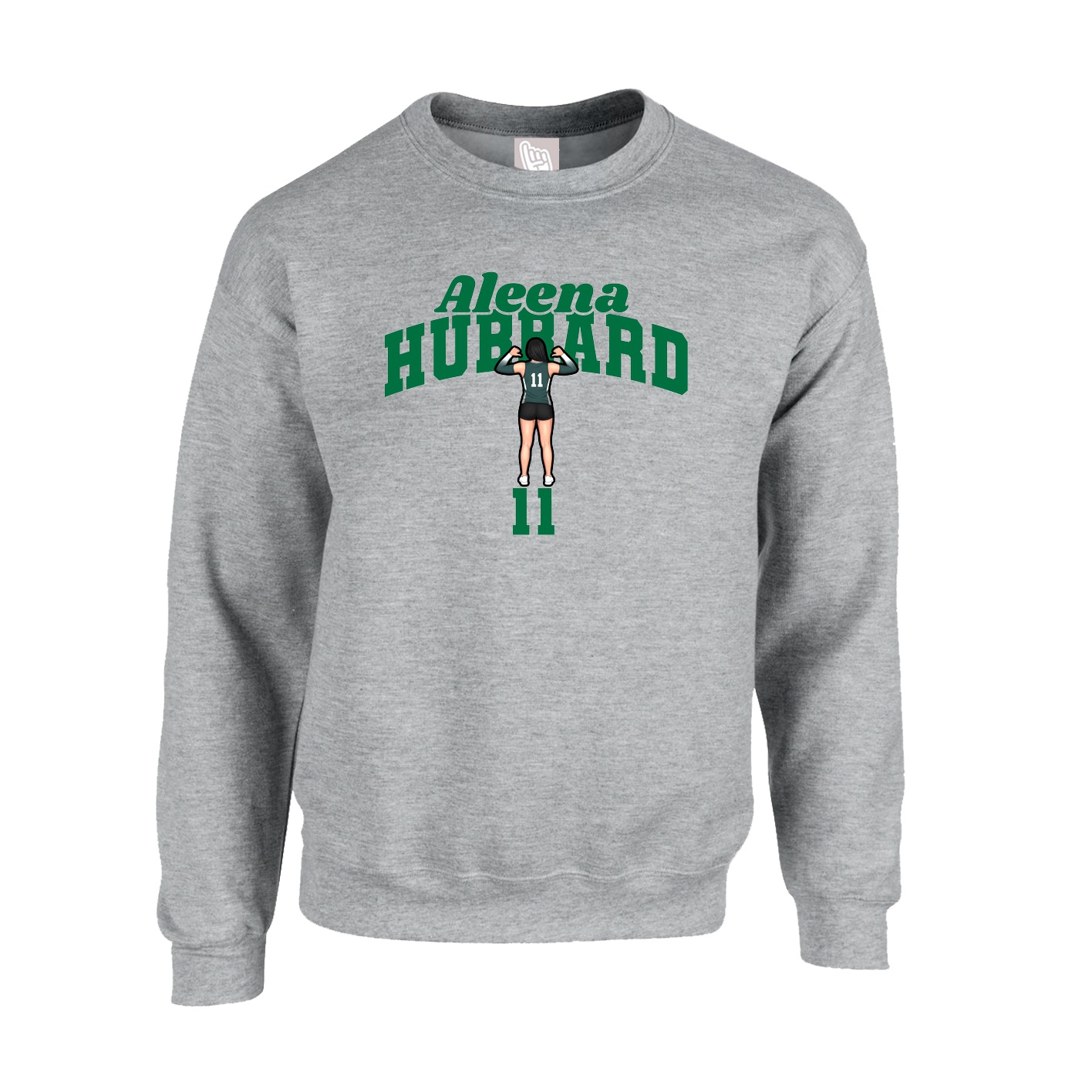 Fleece Crew — Signature Arch in Grey