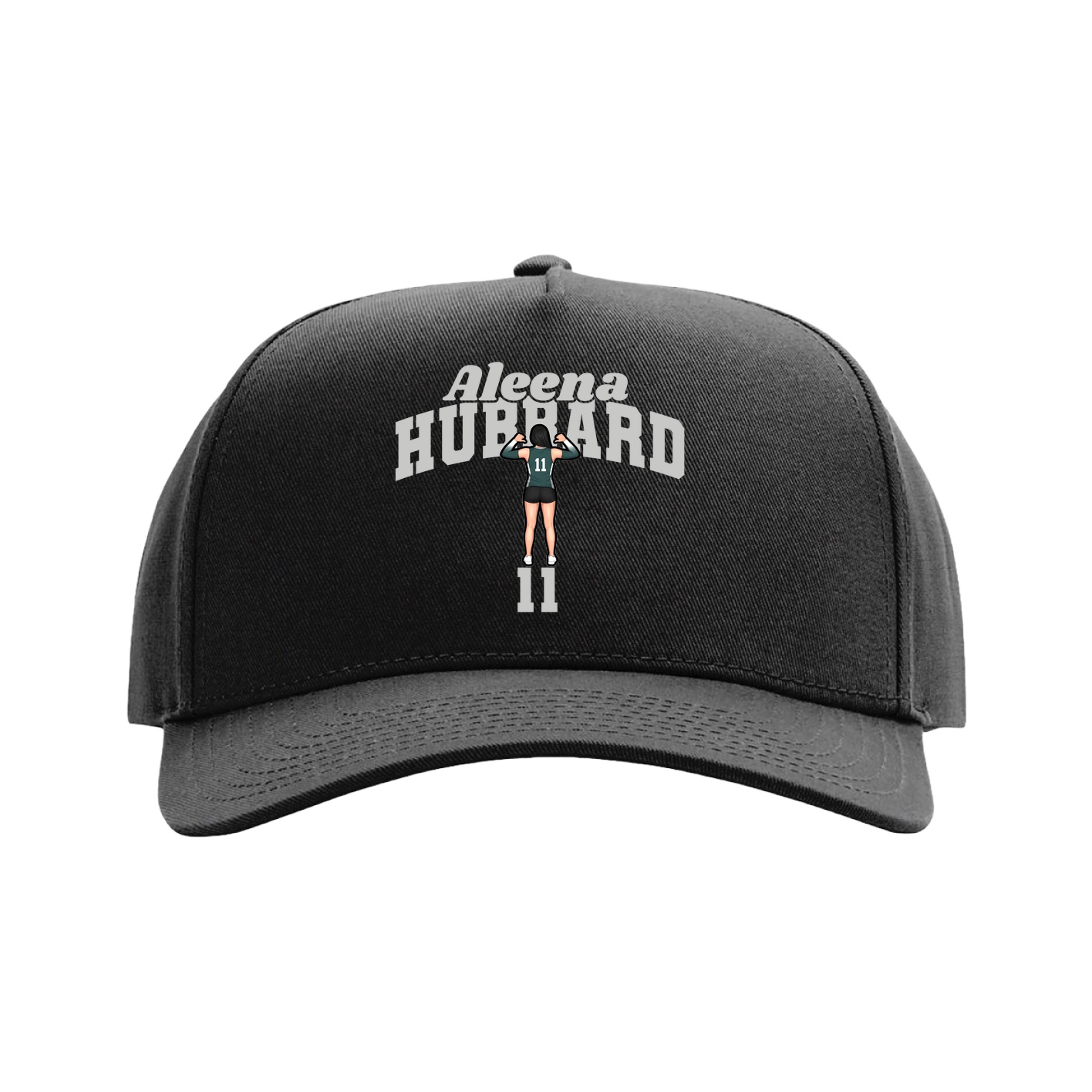 Full Fabric Five-Panel Champ Cap — Signature Arch in Black